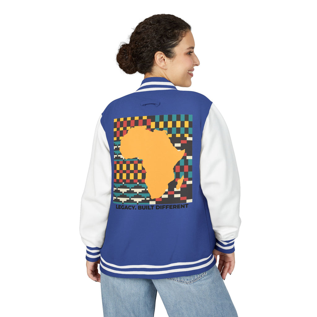Letterman Jacket - Africa Map Kente Pattern "Legacy Built Different"