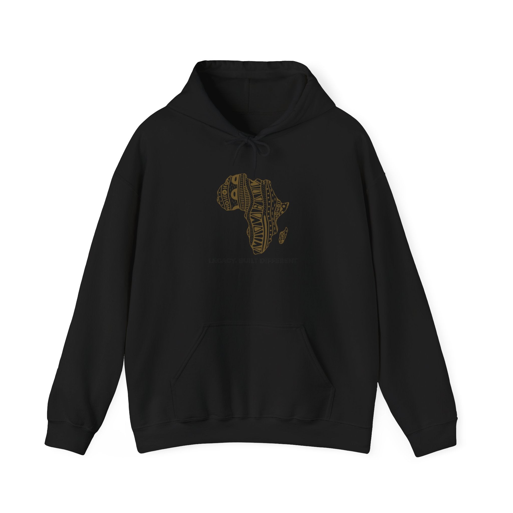 Africa Pattern Hoodie — "Legacy. Built Different." Graphic Sweatshirt