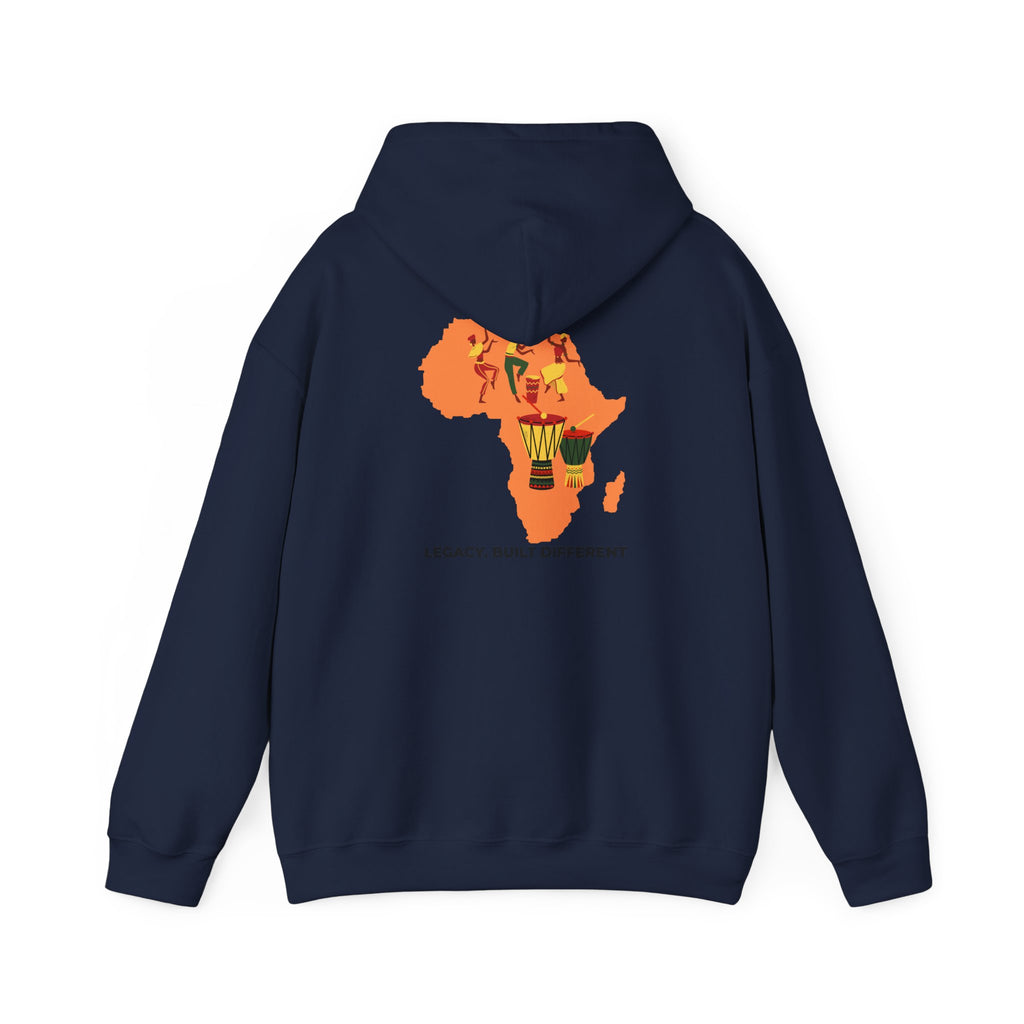 Africa Map Hoodie - 'Legacy. Built Different.' Afrocentric Graphic Pullover