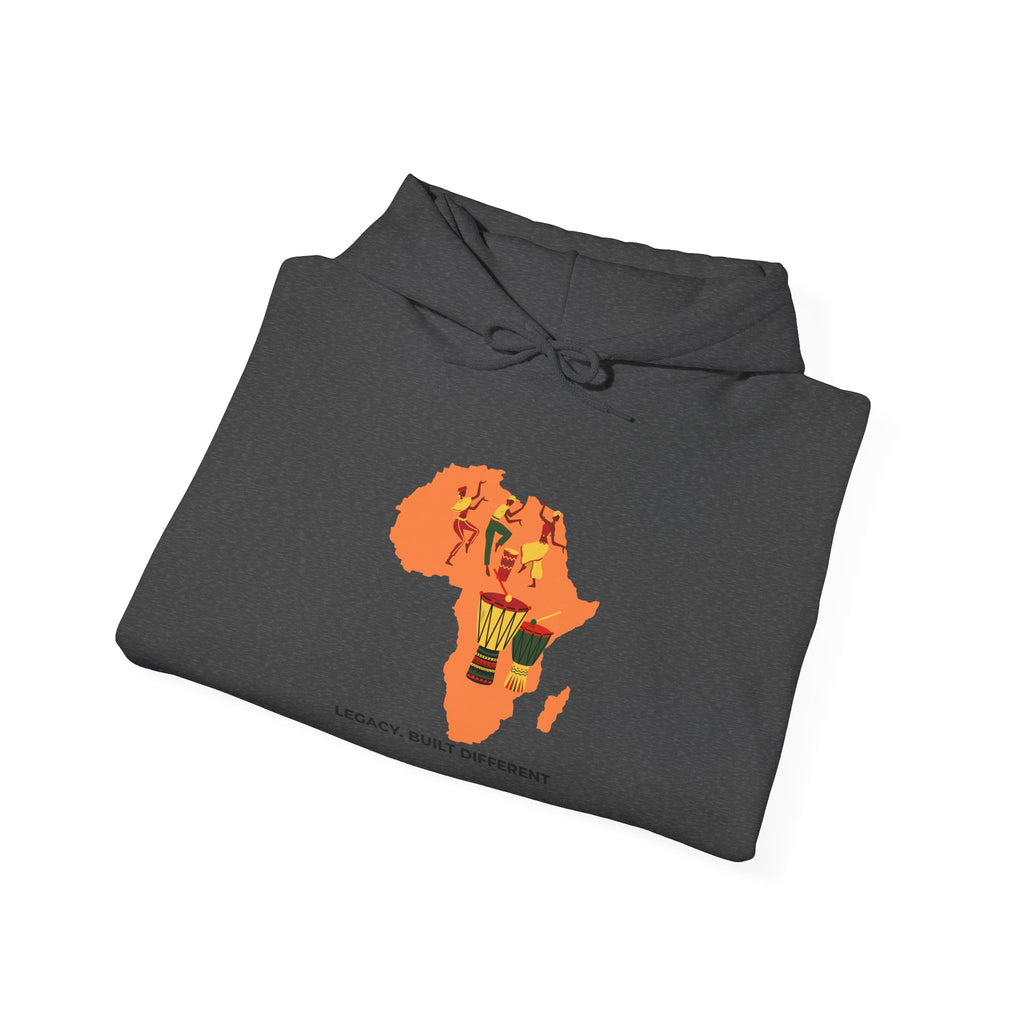 Africa Map Hoodie - 'Legacy. Built Different.' Afrocentric Graphic Pullover