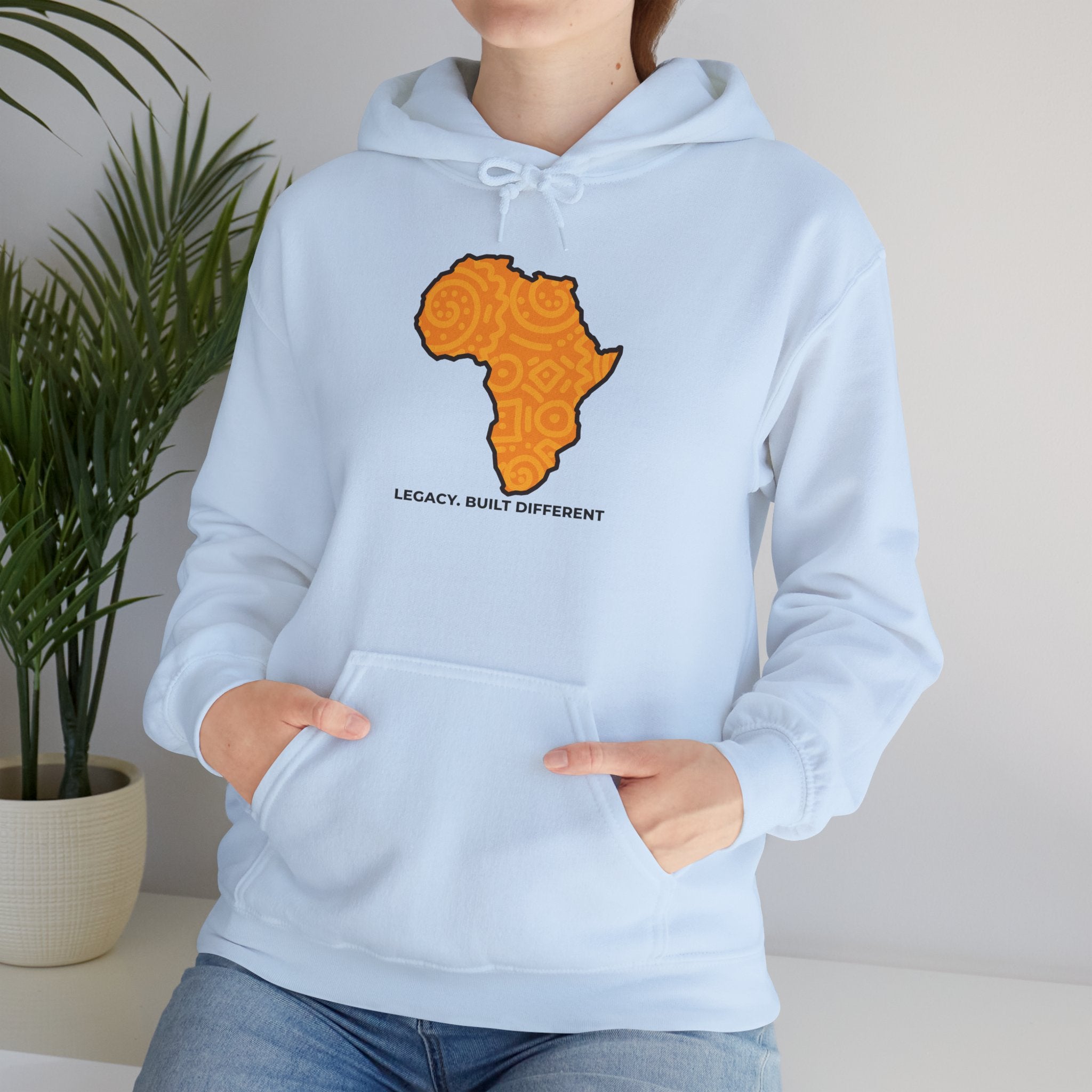 Africa Map Hoodie — "Legacy. Built Different." Printed Pullover