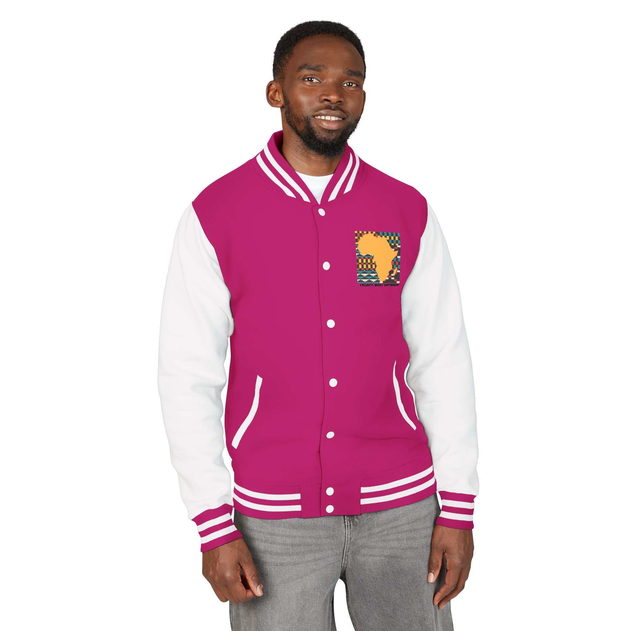 Letterman Jacket - Africa Map Kente Pattern "Legacy Built Different"