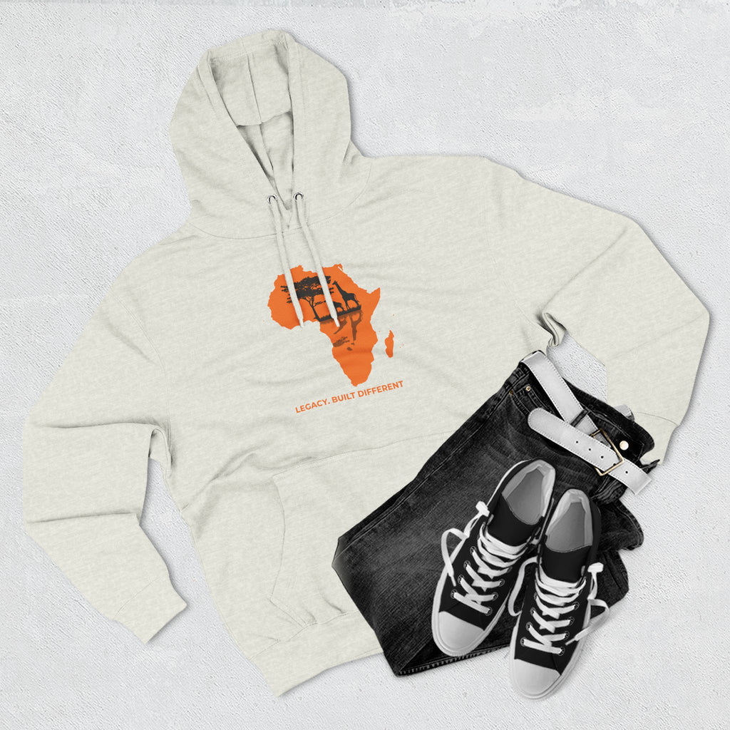 Africa Silhouette Hoodie — 'Legacy: Built Different' Graphic Pullover
