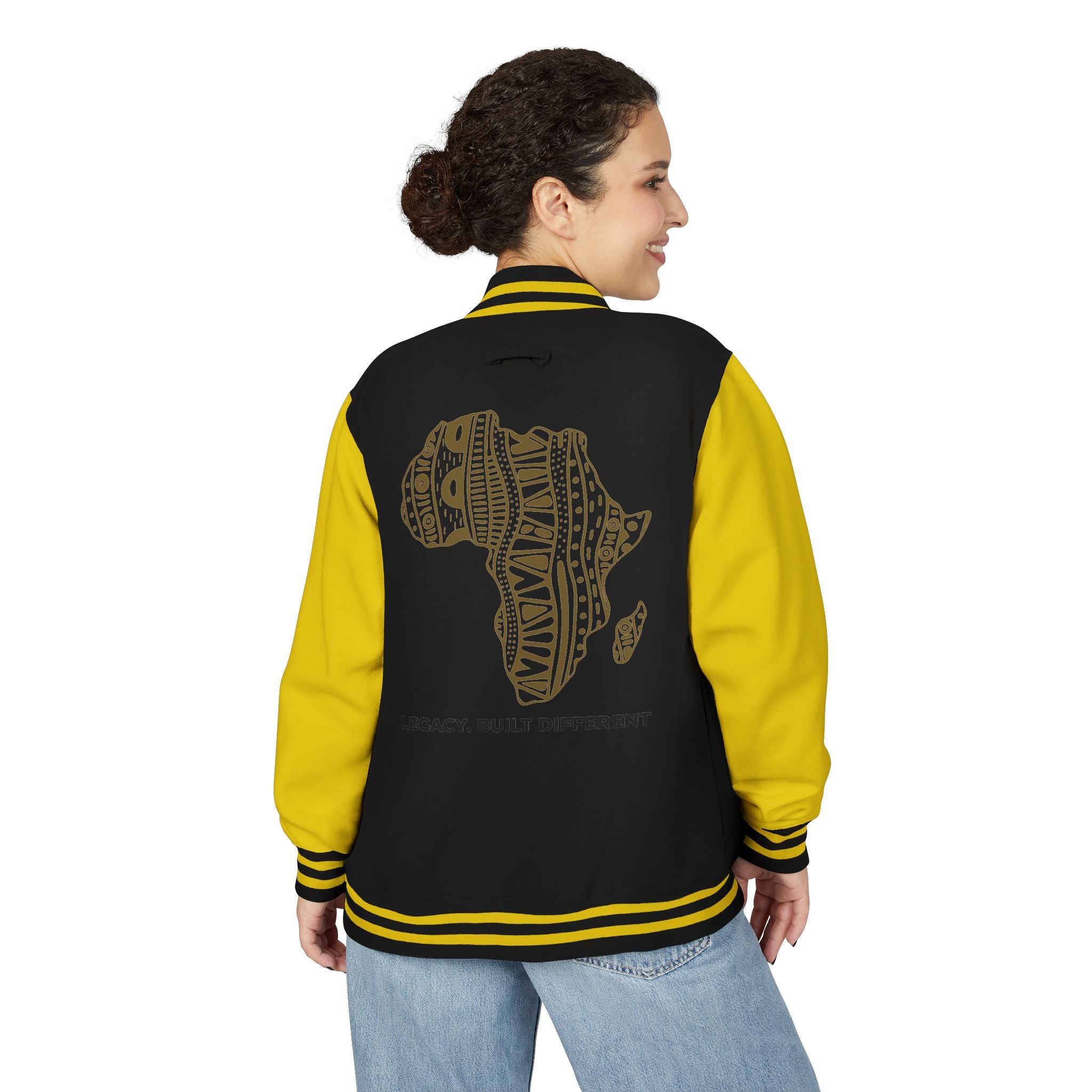 Letterman Jacket — African Pattern Map "Legacy. Built Different"