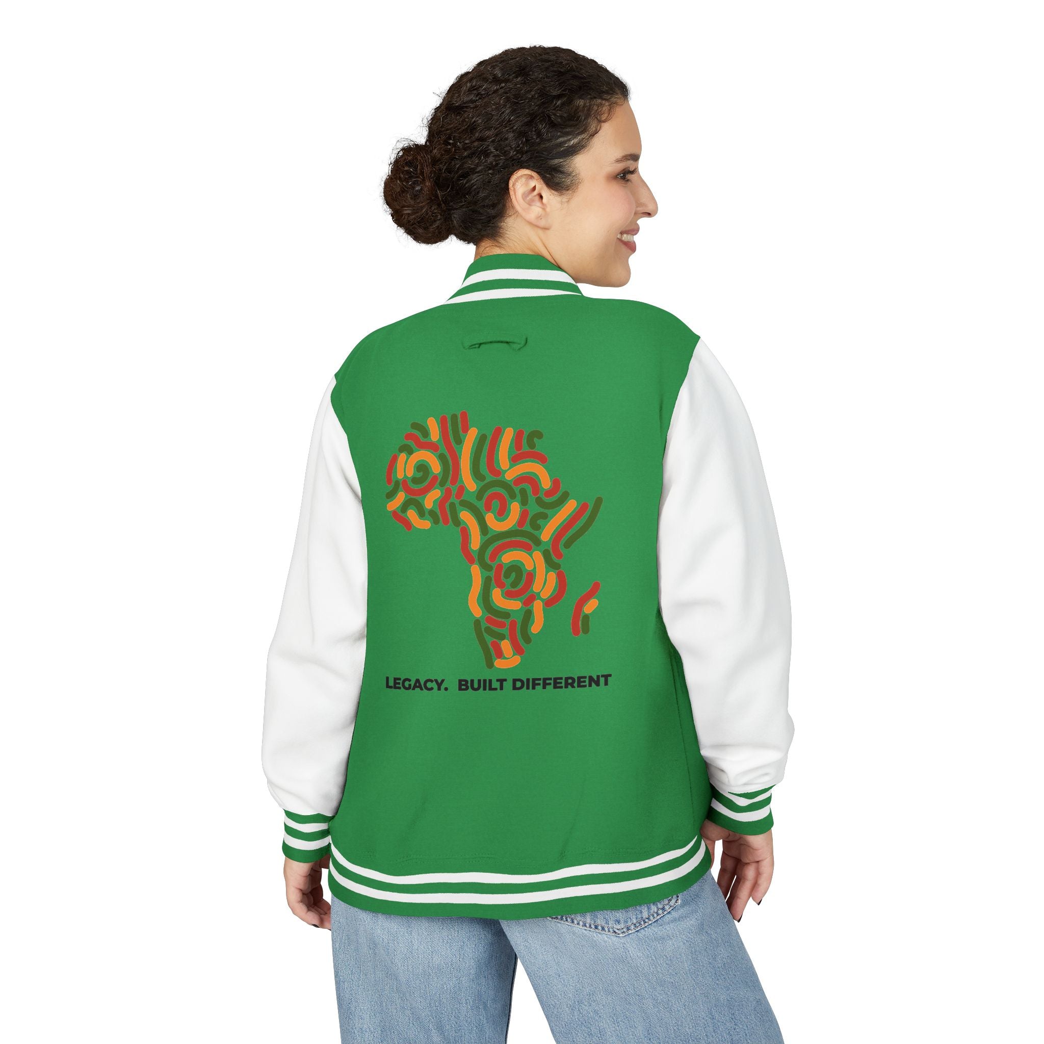 Letterman Jacket — African Heritage Map "Legacy. Built Different"