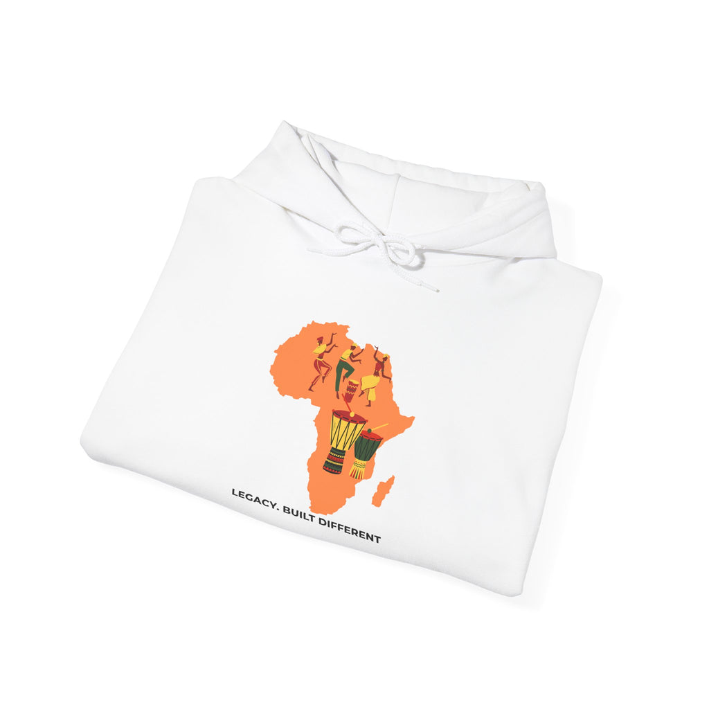 Africa Map Hoodie - 'Legacy. Built Different.' Afrocentric Graphic Pullover