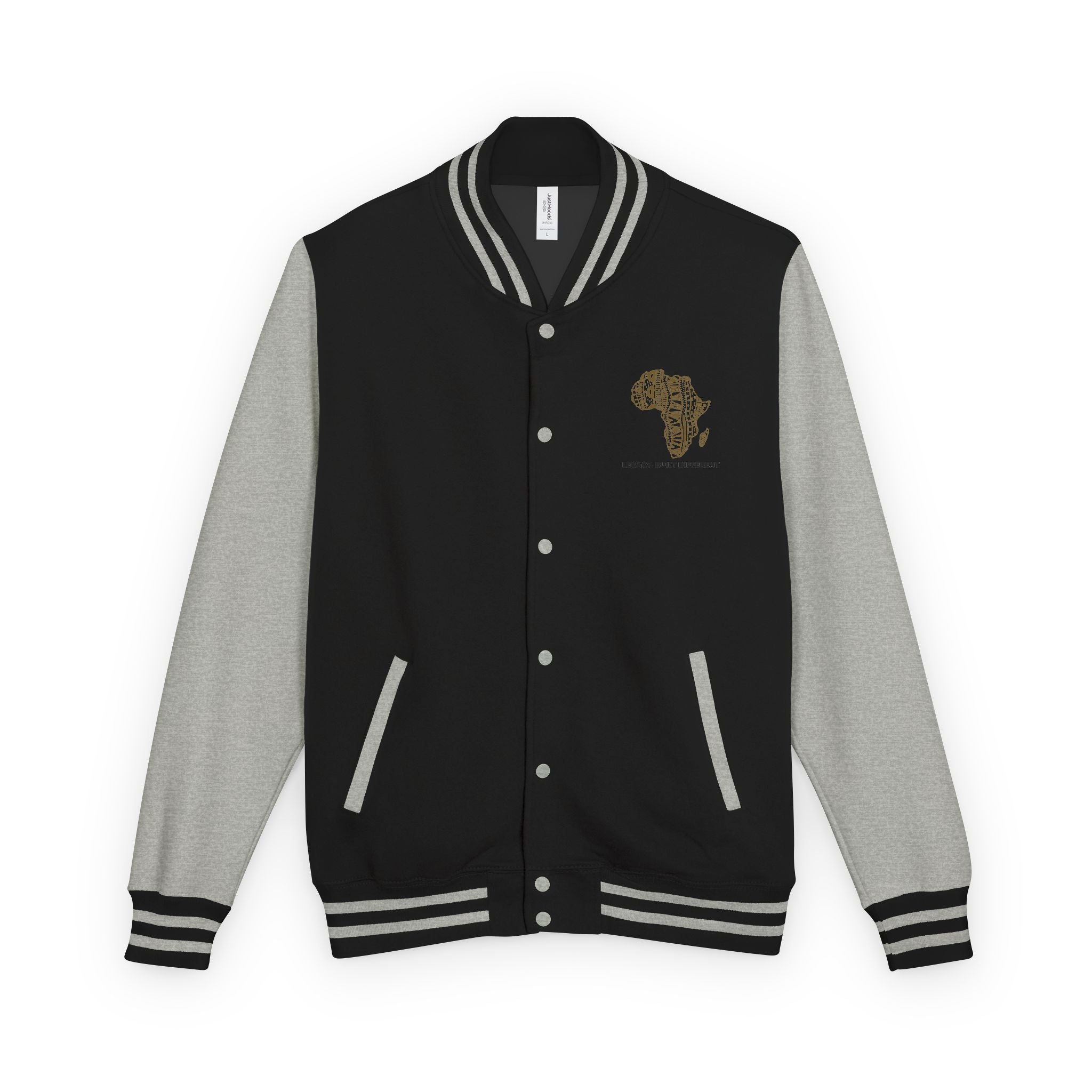 Letterman Jacket — African Pattern Map "Legacy. Built Different"