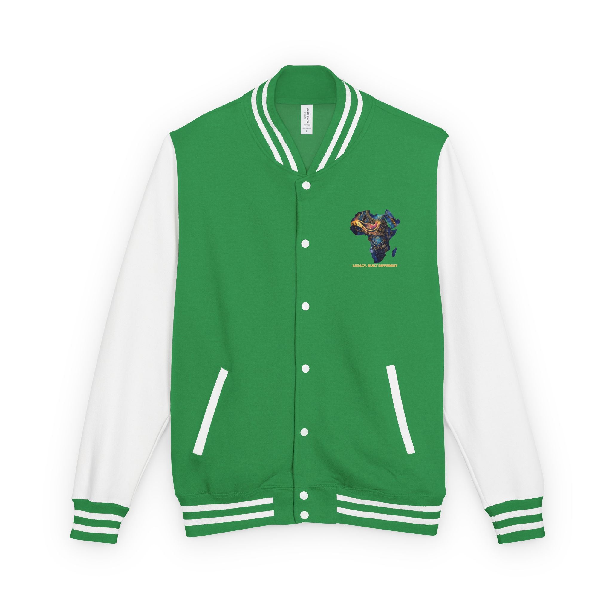 Africa Map Letterman Jacket — Colorful African Continent Graphic Bomber