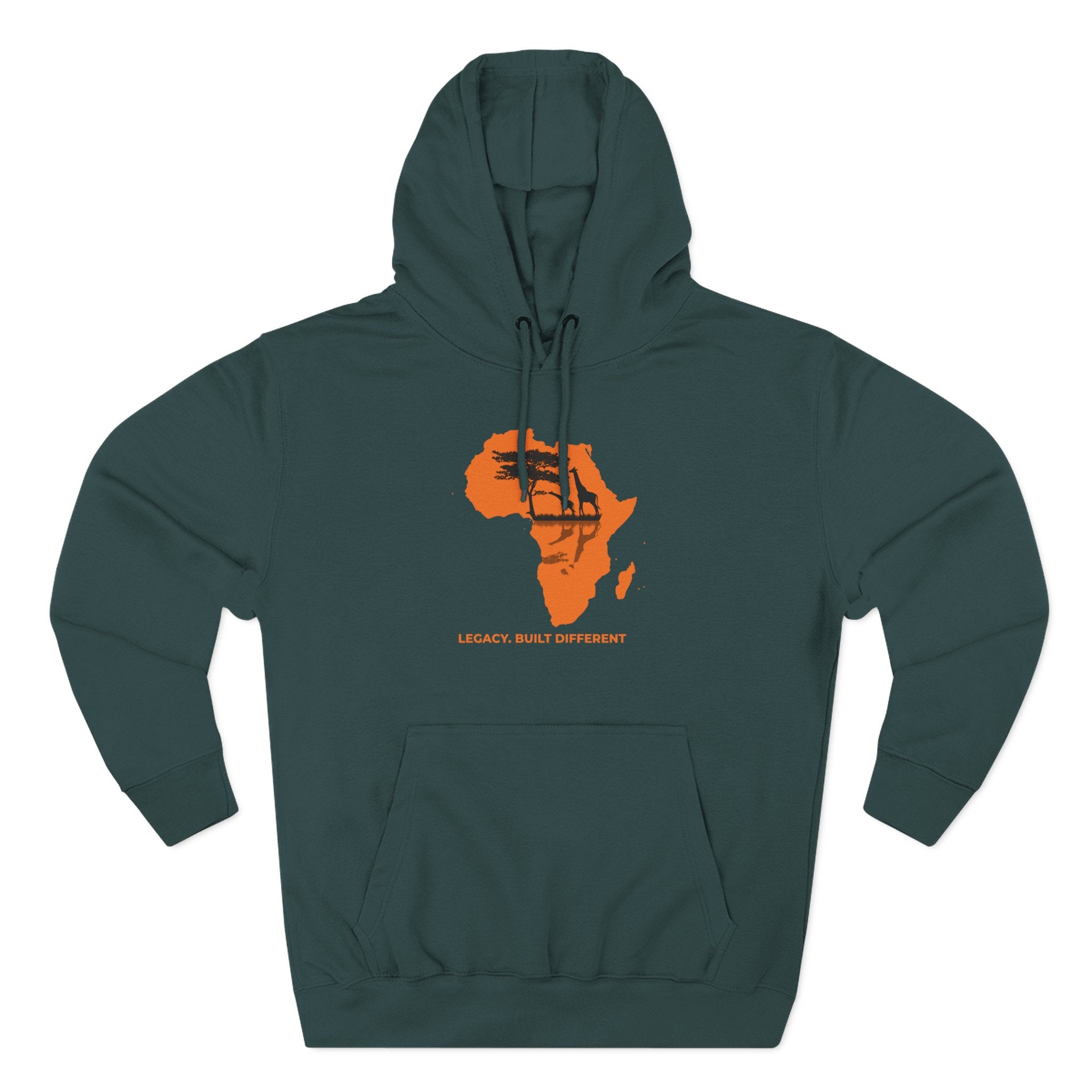 Africa Silhouette Hoodie — 'Legacy: Built Different' Graphic Pullover