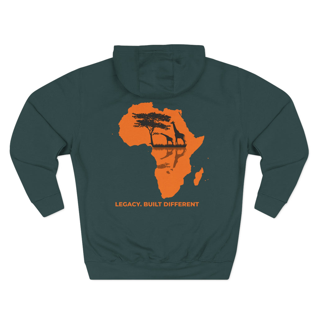 Africa Silhouette Hoodie — 'Legacy: Built Different' Graphic Pullover