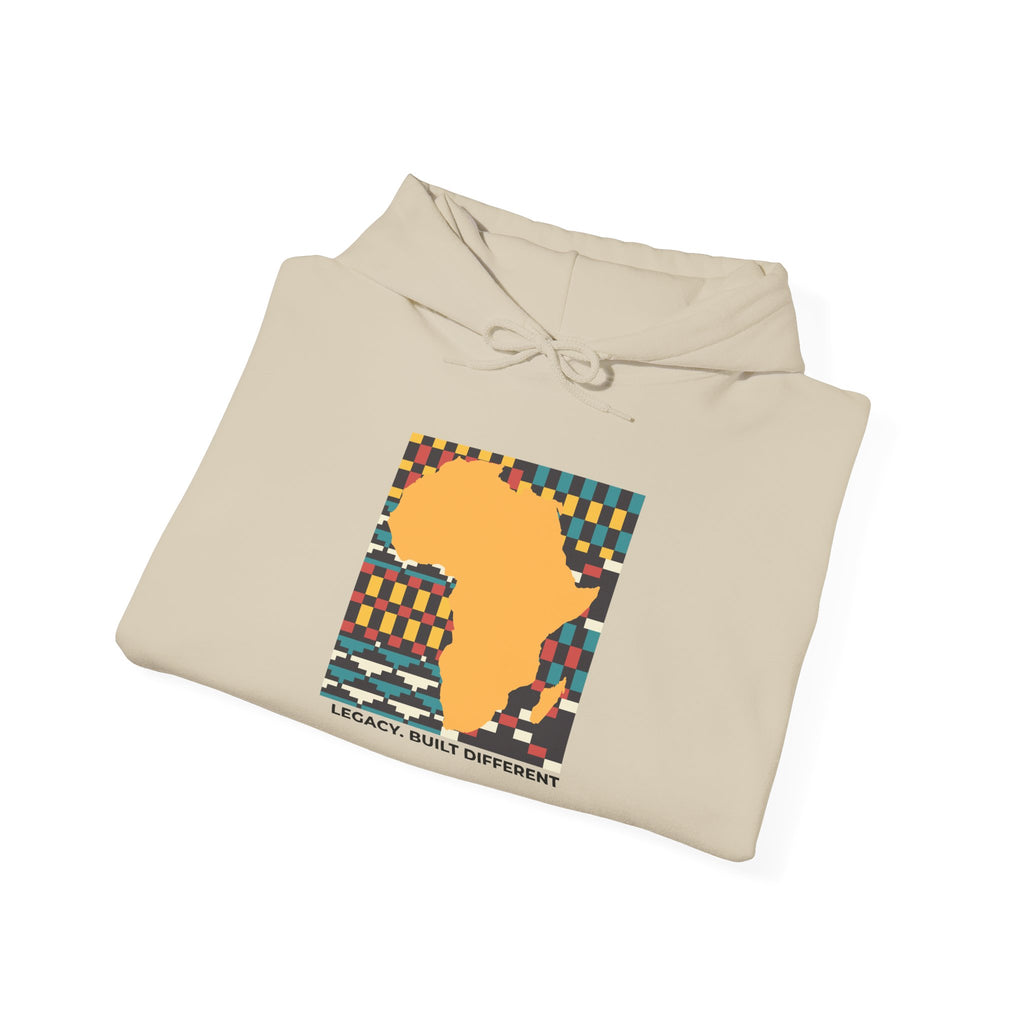 Africa Silhouette Kente Hoodie — "Legacy, Built Different"