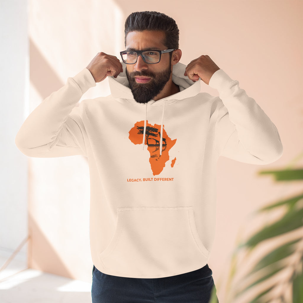 Africa Silhouette Hoodie — 'Legacy: Built Different' Graphic Pullover