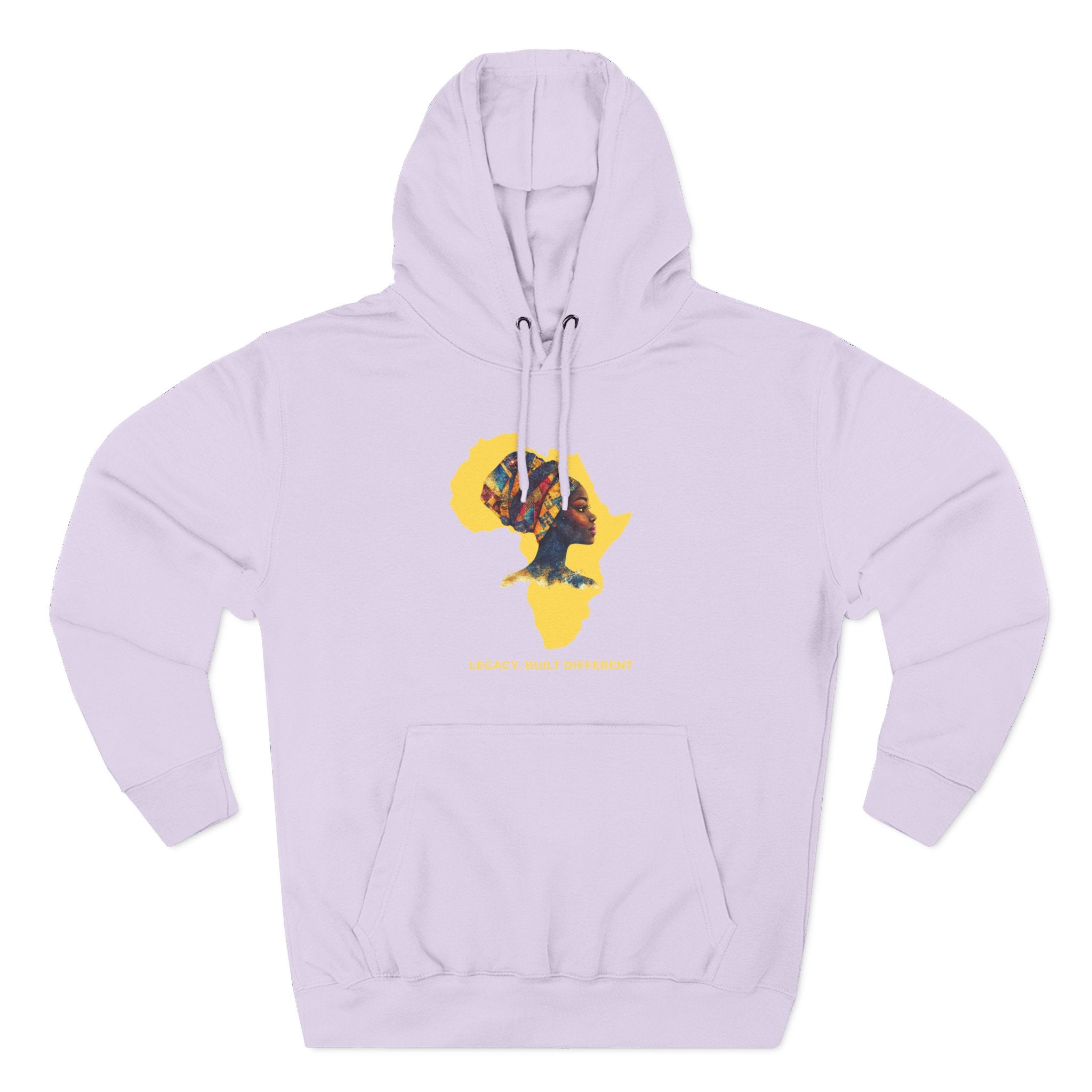 Hoodie — African Profile Art on Yellow Africa Silhouette (Legacy, Beauty, Empowerment)