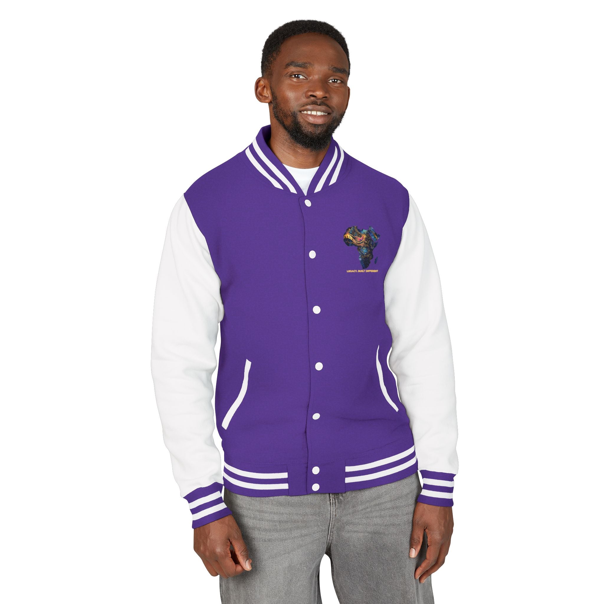 Africa Map Letterman Jacket — Colorful African Continent Graphic Bomber
