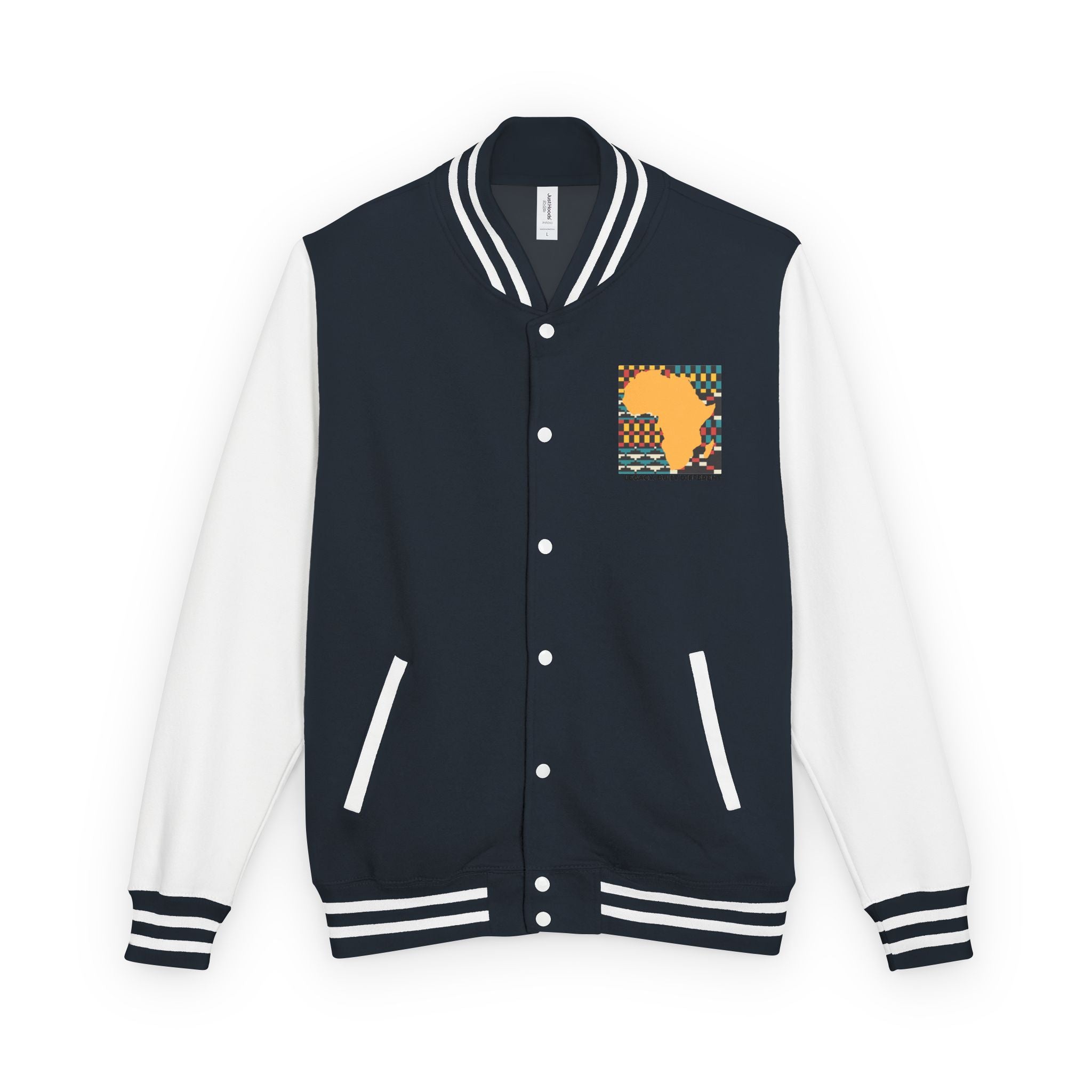 Letterman Jacket - Africa Map Kente Pattern "Legacy Built Different"