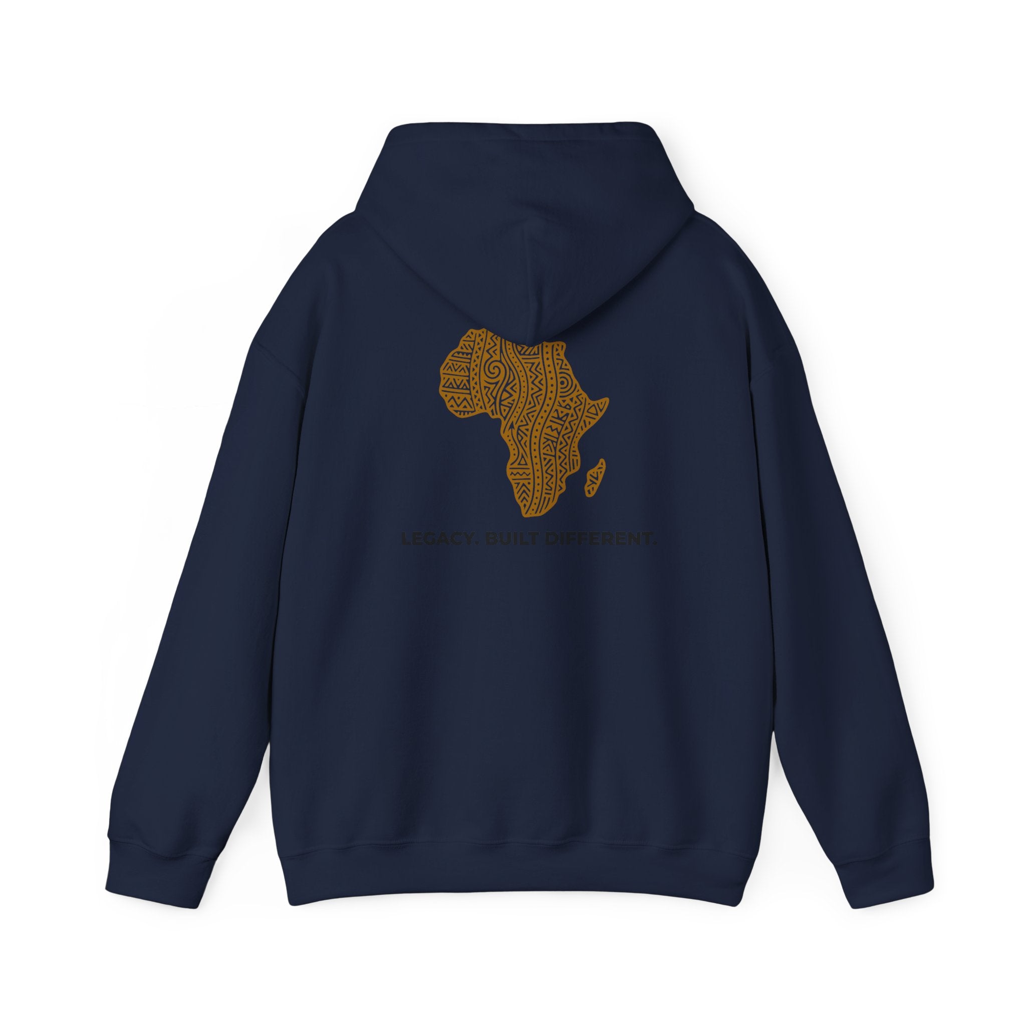 Africa Map Hoodie — 'Legacy. Built Different.' Cultural Pattern Pullover