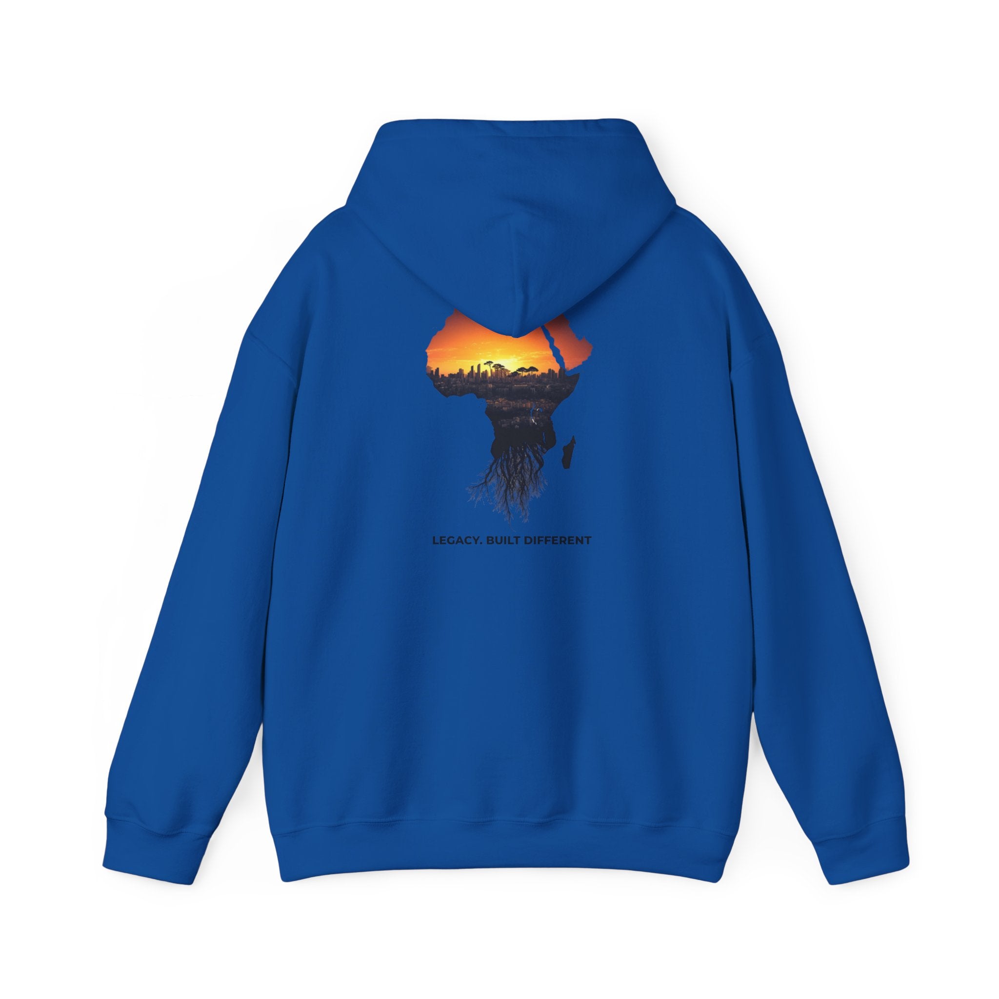 Africa Sunset Hoodie — "Legacy. Built Different." Graphic Pullover