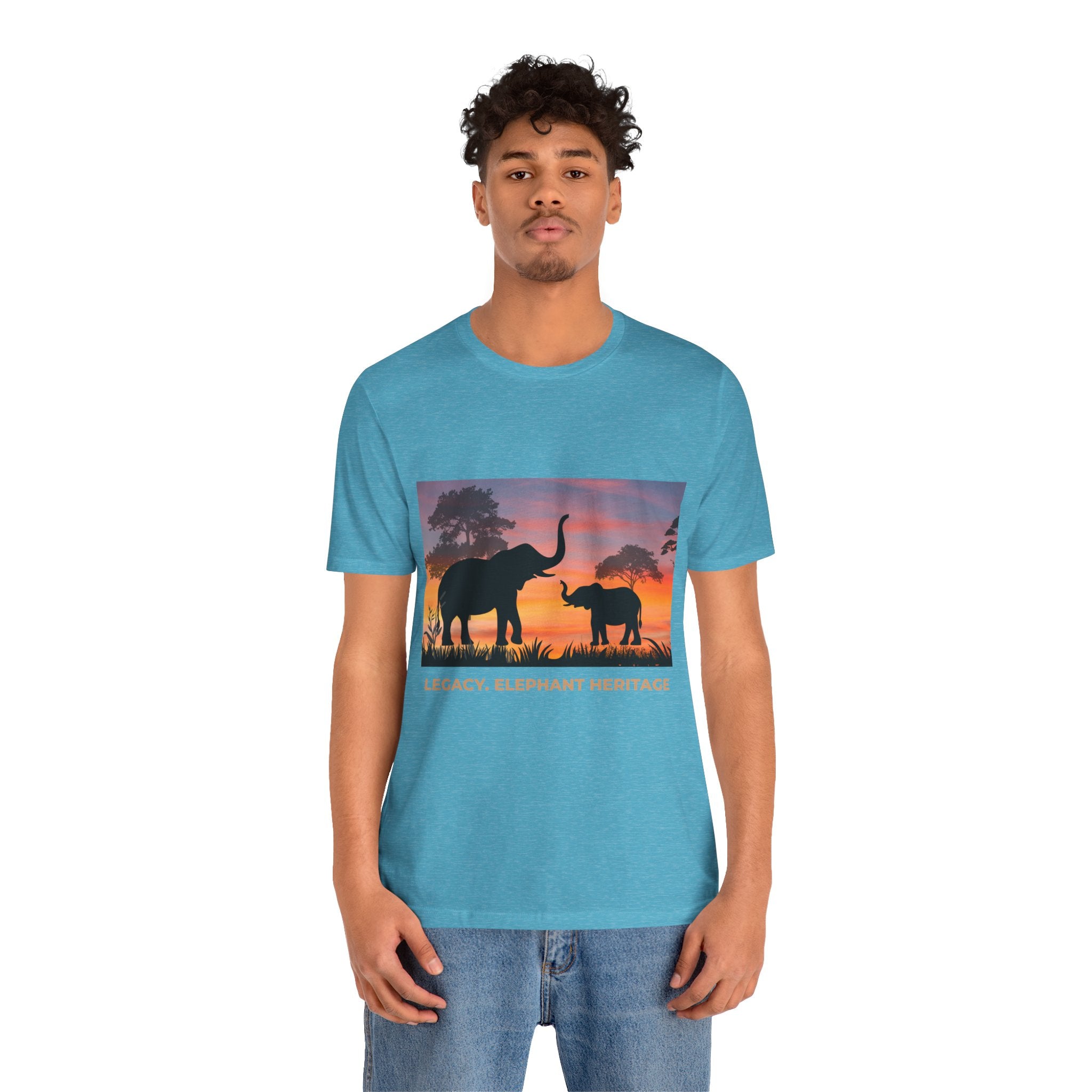 Elephant Sunset Tee — "Legacy, Elephant Heritage" Graphic T-Shirt