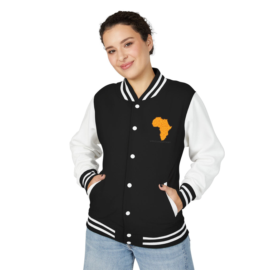 Africa Pattern Letterman Jacket — "Legacy. Built Different" Varsity Coat