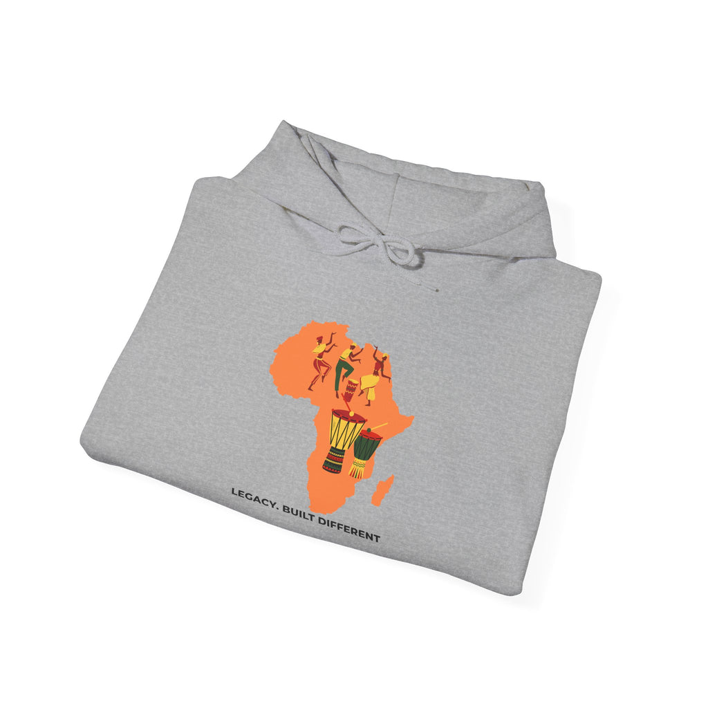 Africa Map Hoodie - 'Legacy. Built Different.' Afrocentric Graphic Pullover
