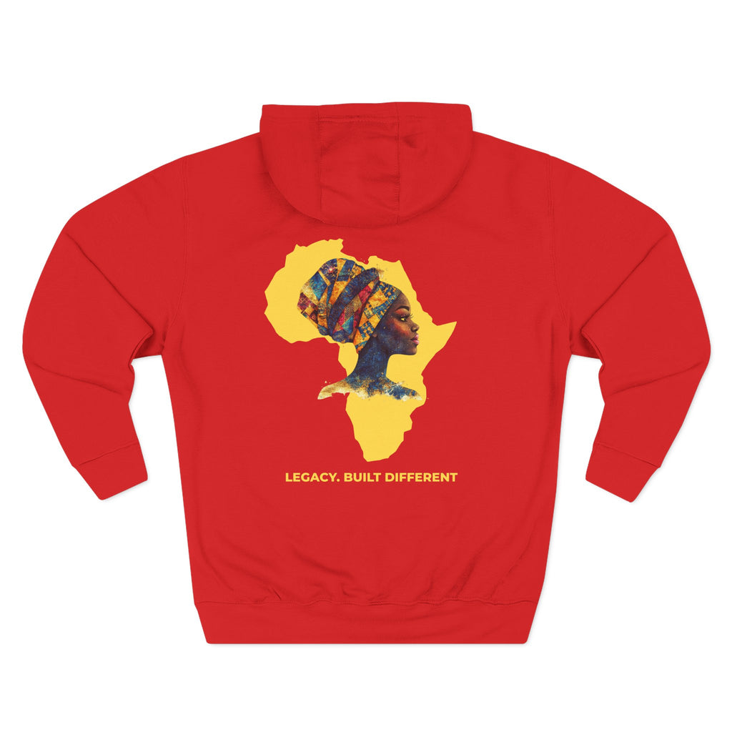 Hoodie — African Profile Art on Yellow Africa Silhouette (Legacy, Beauty, Empowerment)