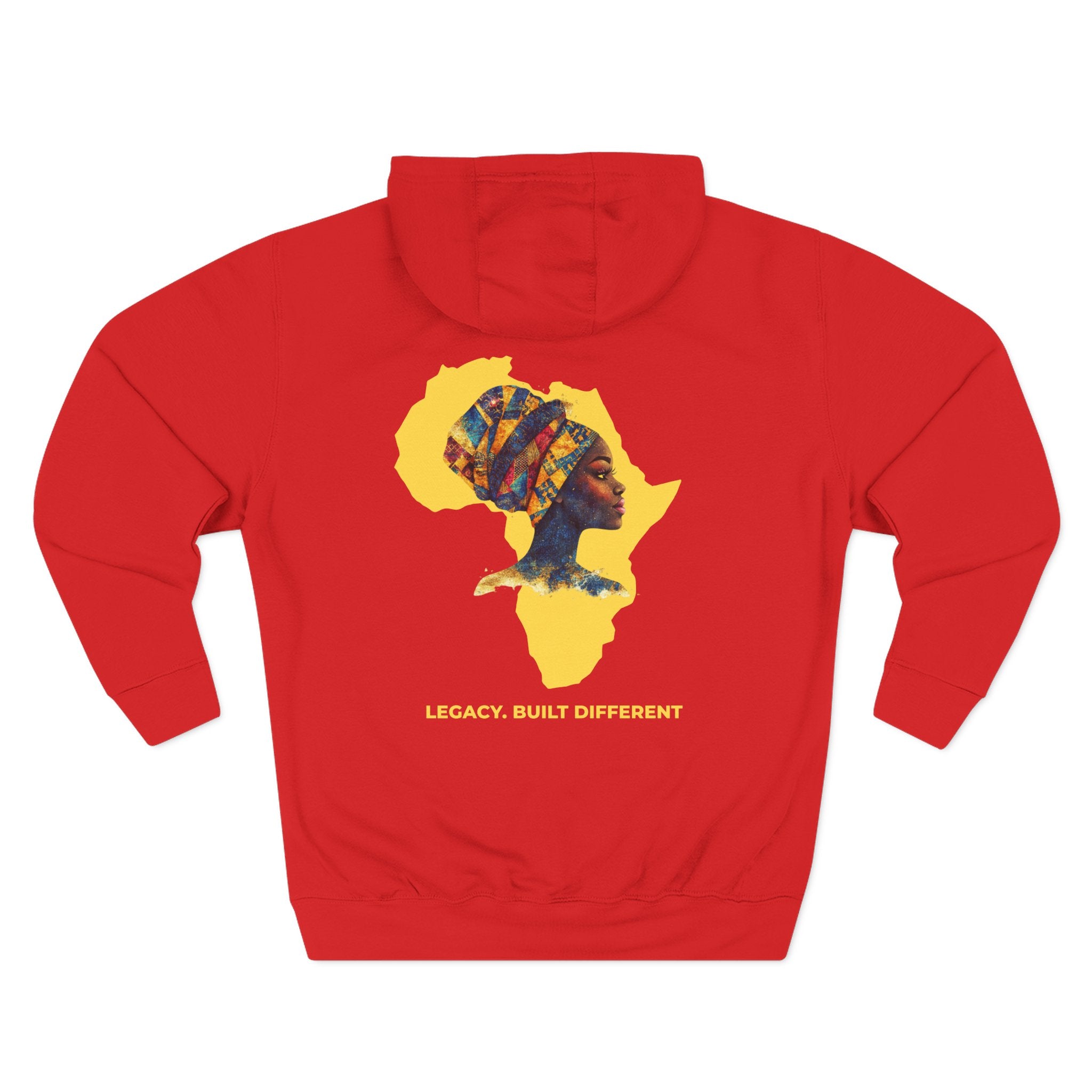Hoodie — African Profile Art on Yellow Africa Silhouette (Legacy, Beauty, Empowerment)