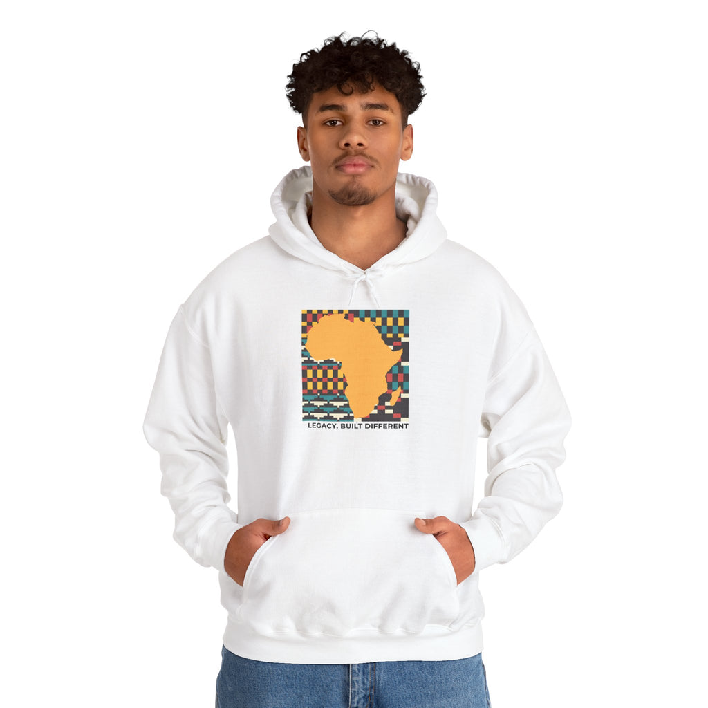 Africa Silhouette Kente Hoodie — "Legacy, Built Different"
