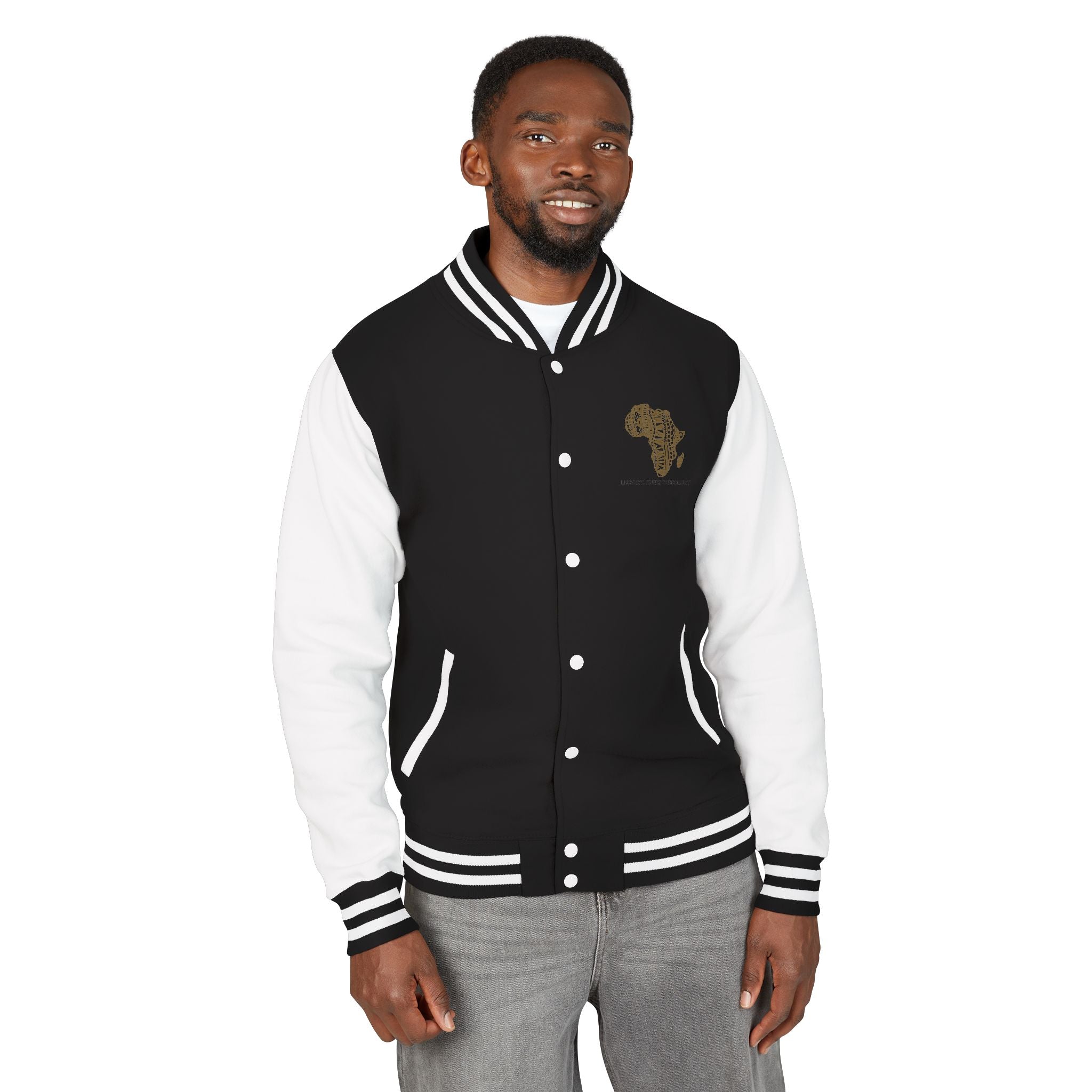 Letterman Jacket — African Pattern Map "Legacy. Built Different"