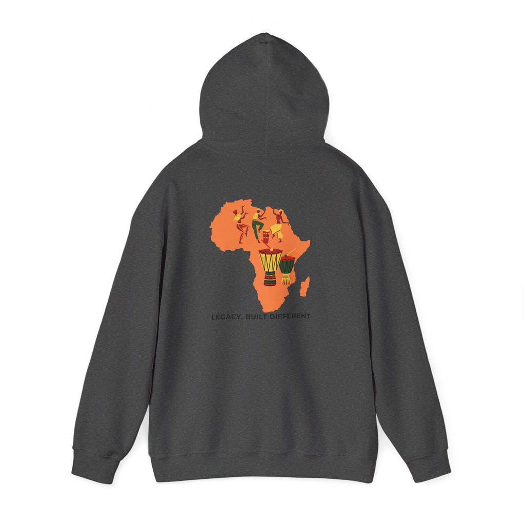 Africa Map Hoodie - 'Legacy. Built Different.' Afrocentric Graphic Pullover