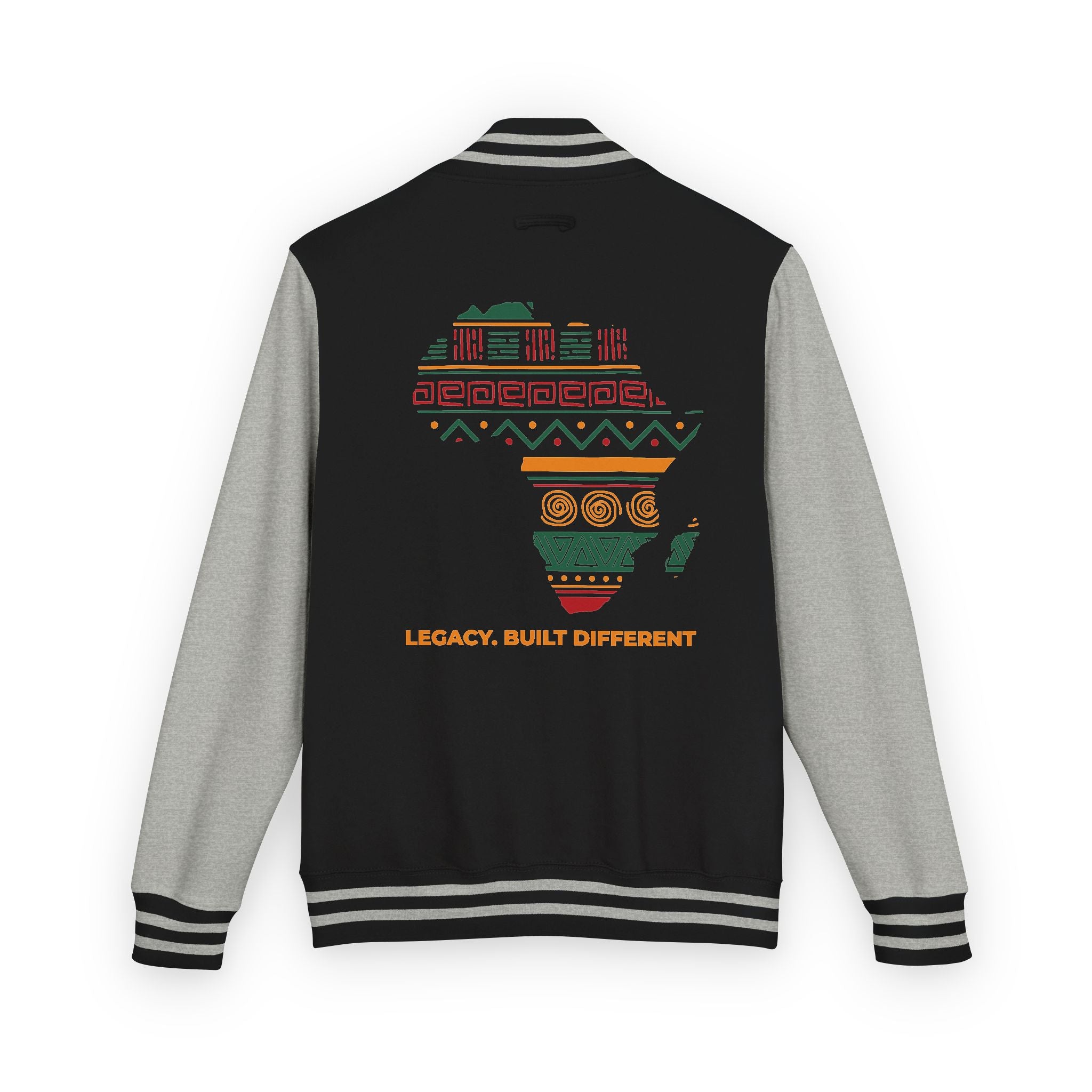 Africa Pattern Letterman Jacket — "Legacy, Unity, Strength"