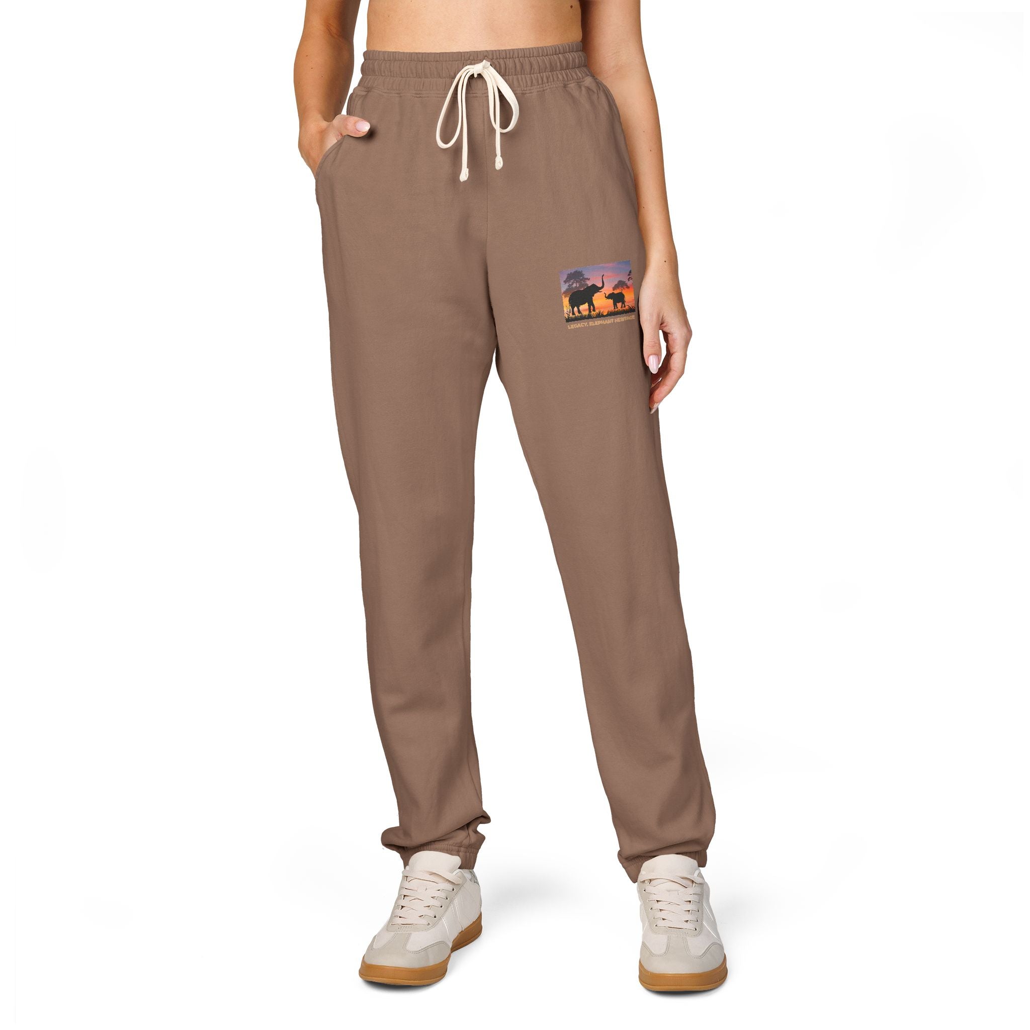 Sunset Camper Sweatpants — Cozy Graphic Fleece Joggers