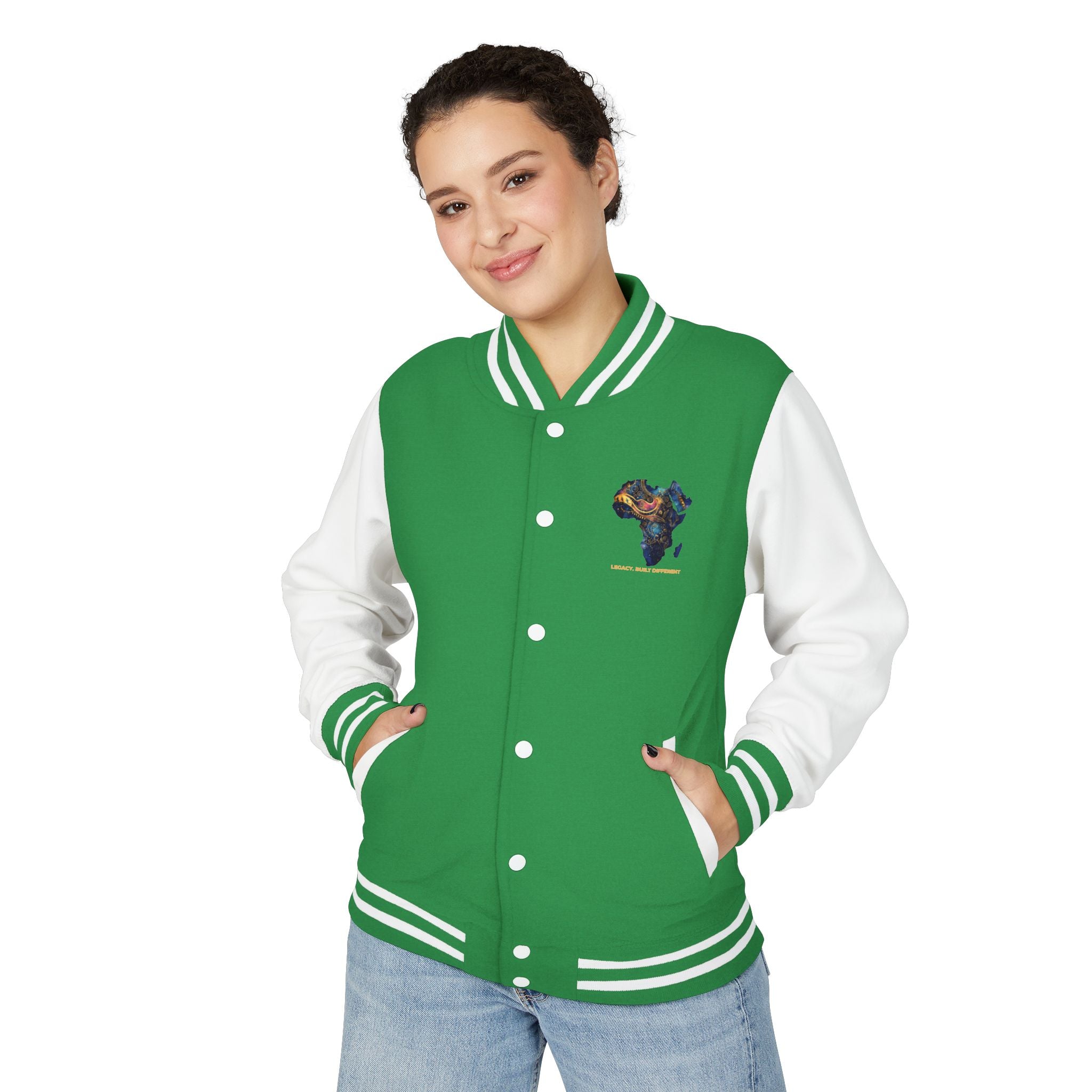 Africa Map Letterman Jacket — Colorful African Continent Graphic Bomber