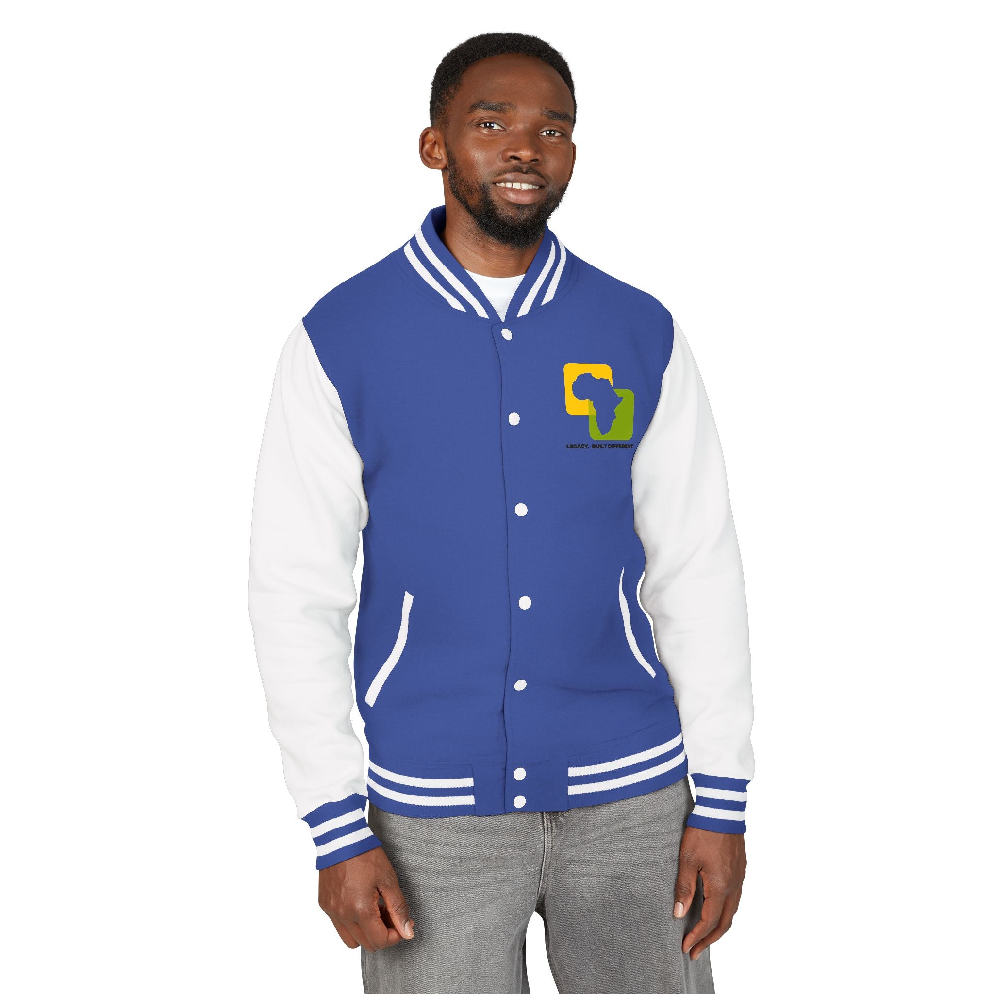 Letterman Jacket — Afrocentric Africa Map Design ("Legacy. Built Different")