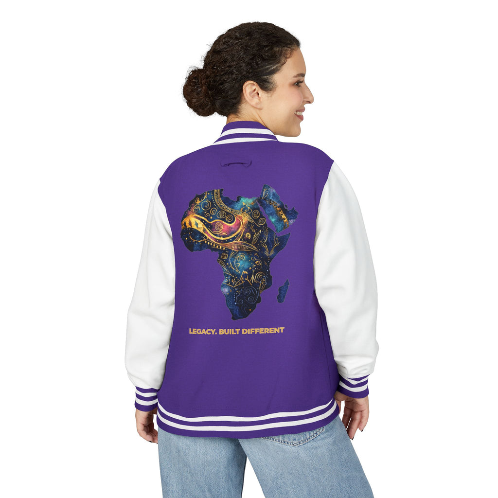 Africa Map Letterman Jacket — Colorful African Continent Graphic Bomber