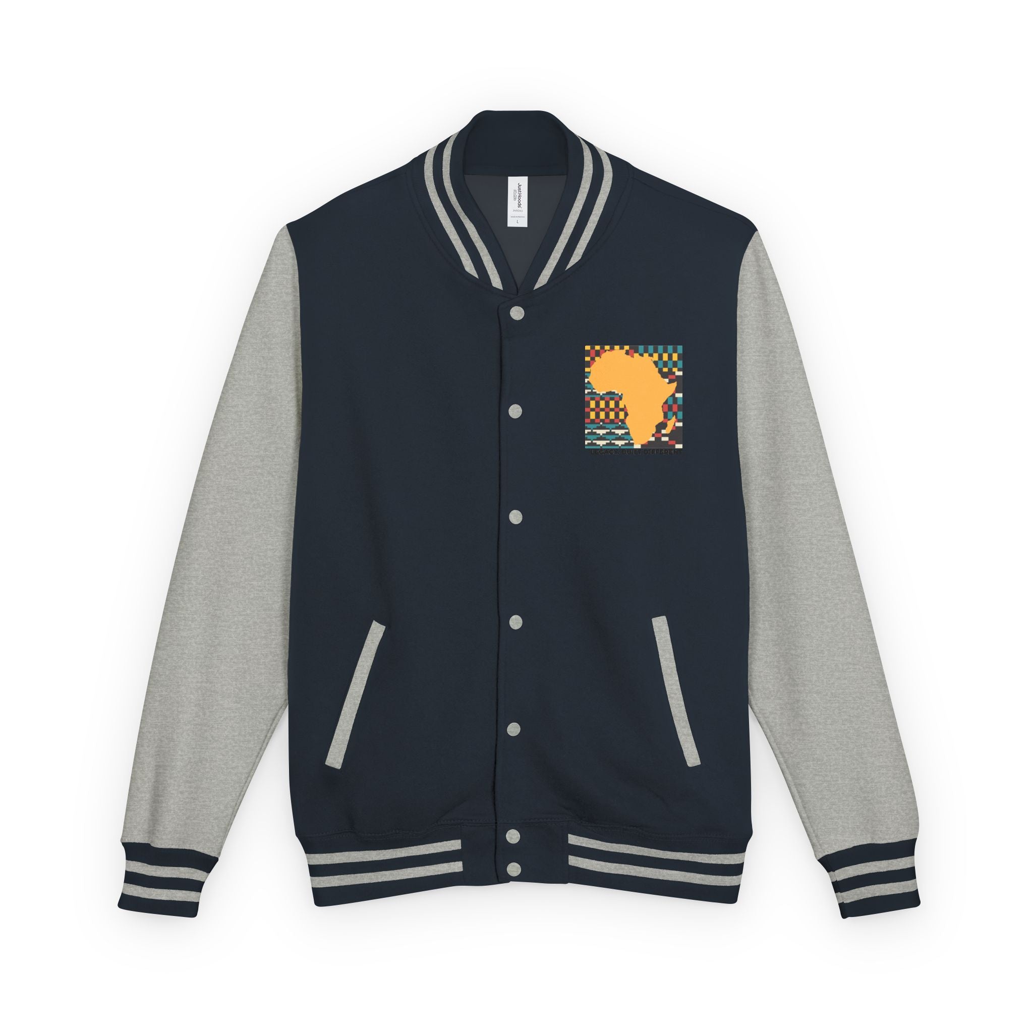 Letterman Jacket - Africa Map Kente Pattern "Legacy Built Different"