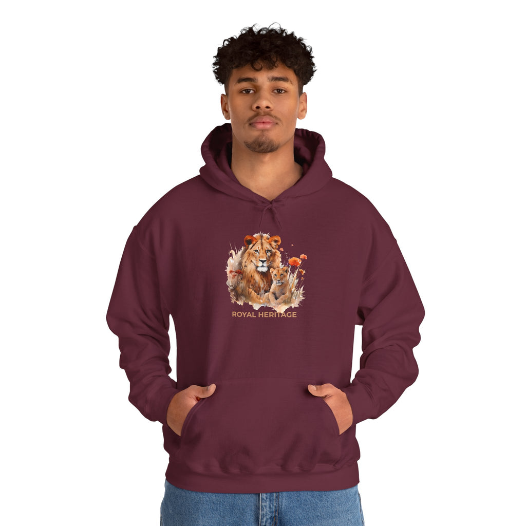 Hoodie — 'Royal Heritage' Lion & Cub Graphic Pullover