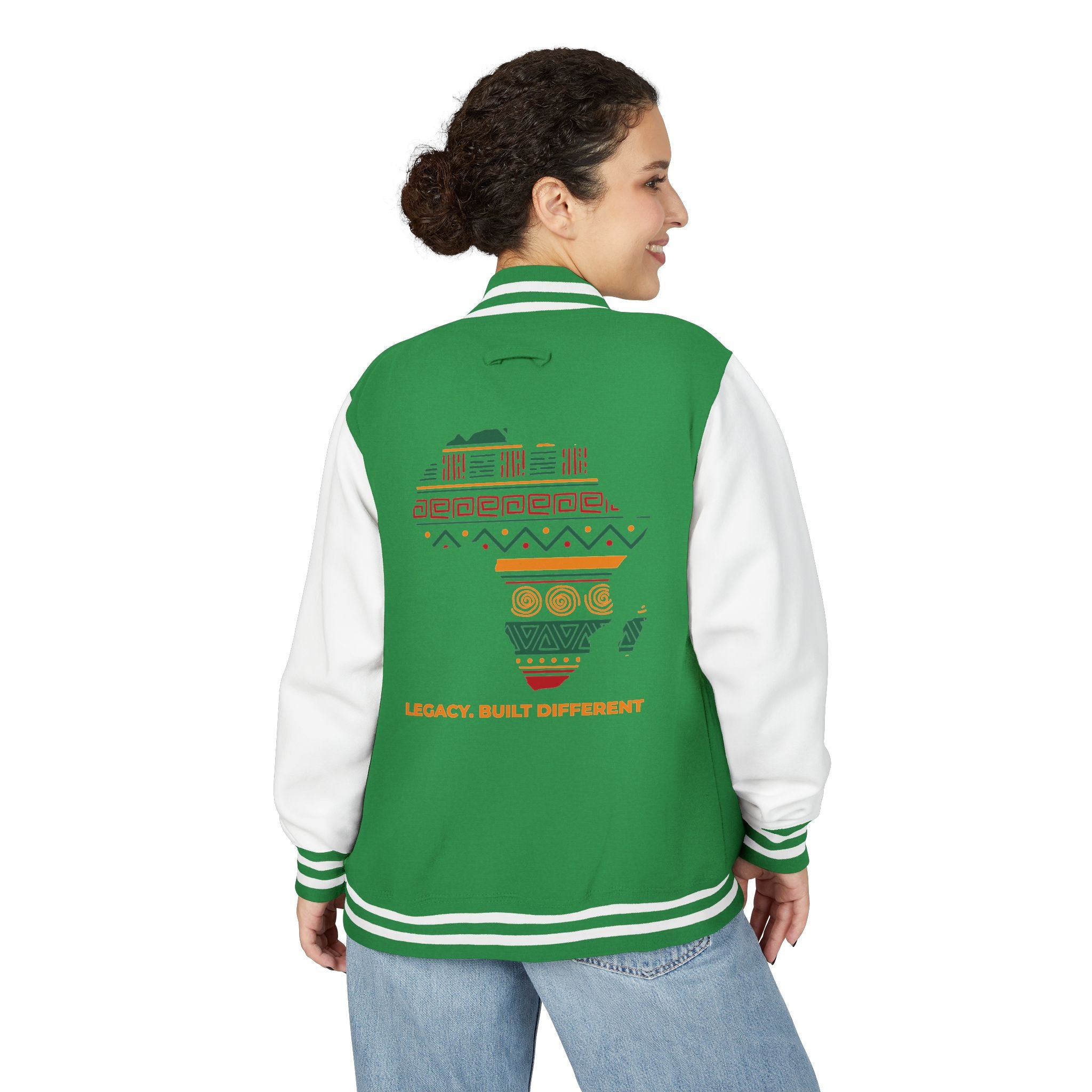 Africa Pattern Letterman Jacket — "Legacy, Unity, Strength"