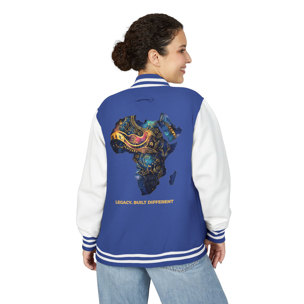 Africa Map Letterman Jacket — Colorful African Continent Graphic Bomber