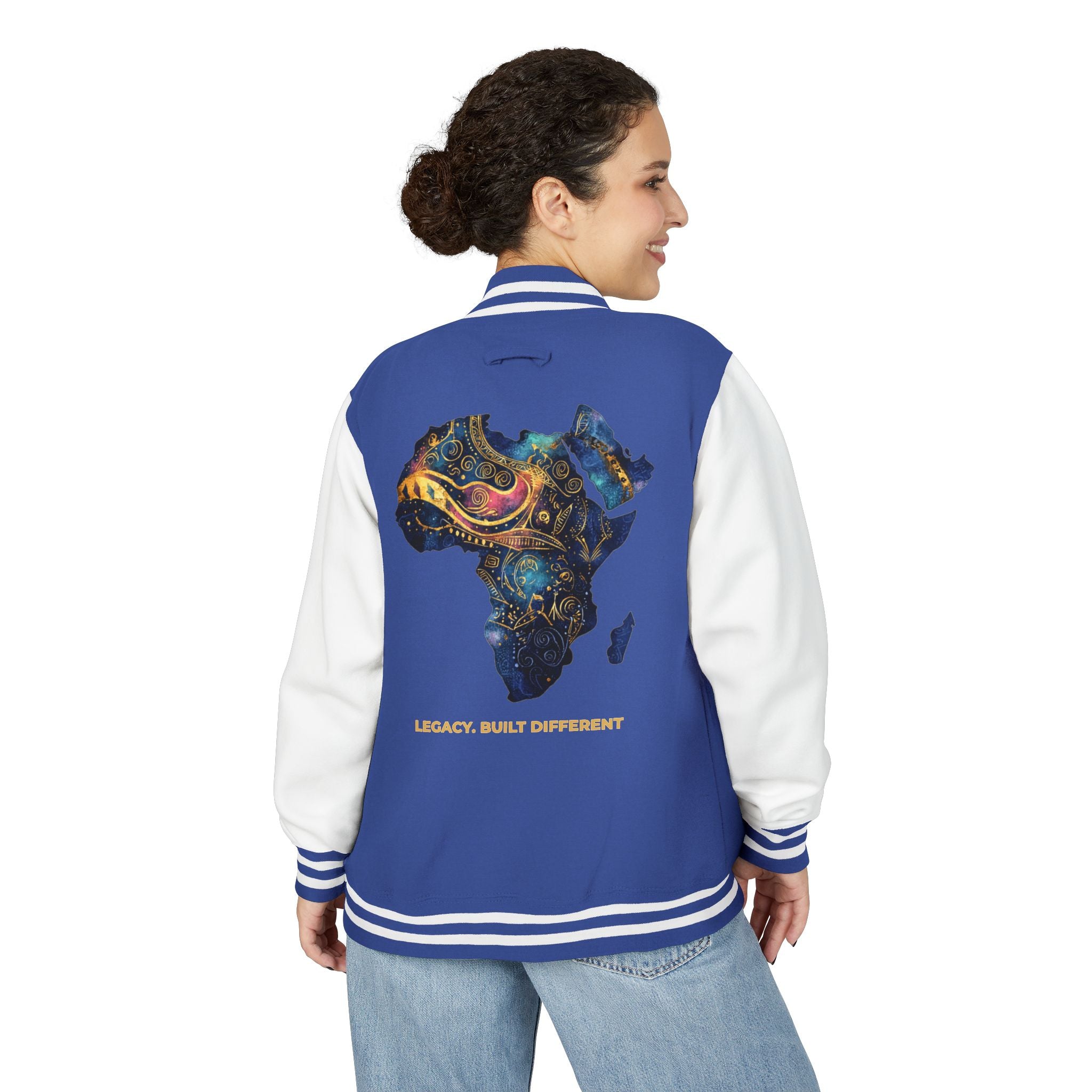 Africa Map Letterman Jacket — Colorful African Continent Graphic Bomber