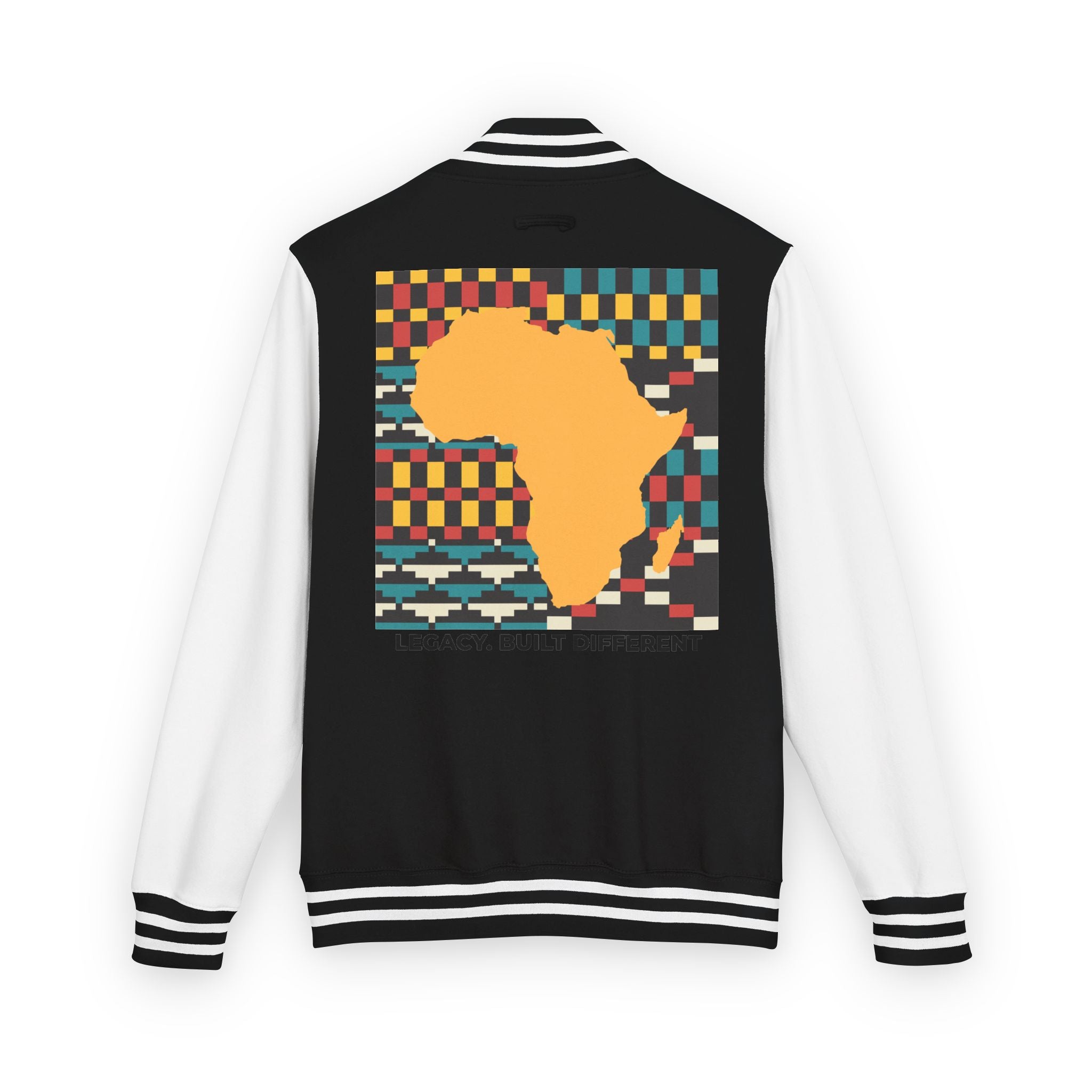 Letterman Jacket - Africa Map Kente Pattern "Legacy Built Different"