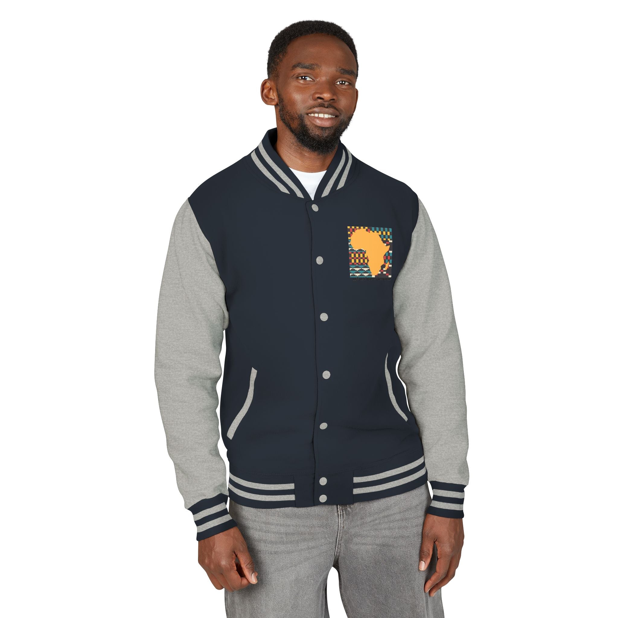 Letterman Jacket - Africa Map Kente Pattern "Legacy Built Different"