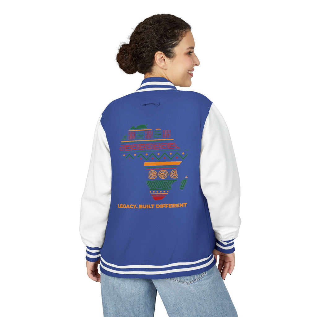 Africa Pattern Letterman Jacket — "Legacy, Unity, Strength"
