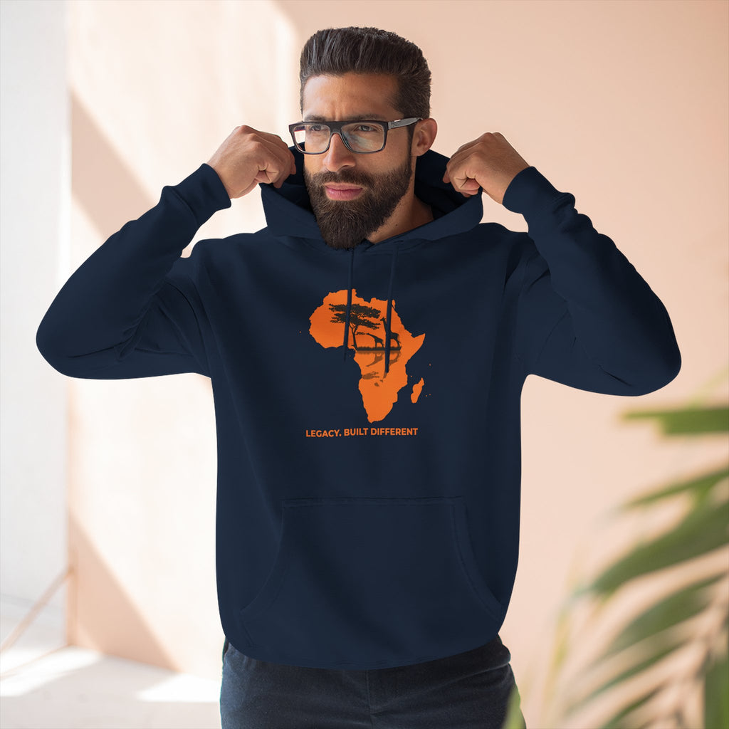 Africa Silhouette Hoodie — 'Legacy: Built Different' Graphic Pullover