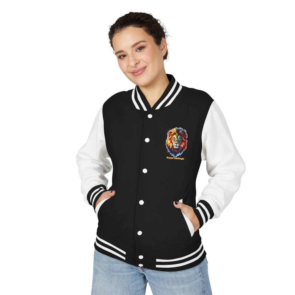 Lion Graphic Letterman Jacket — "Royal Heritage" Varsity Jacket