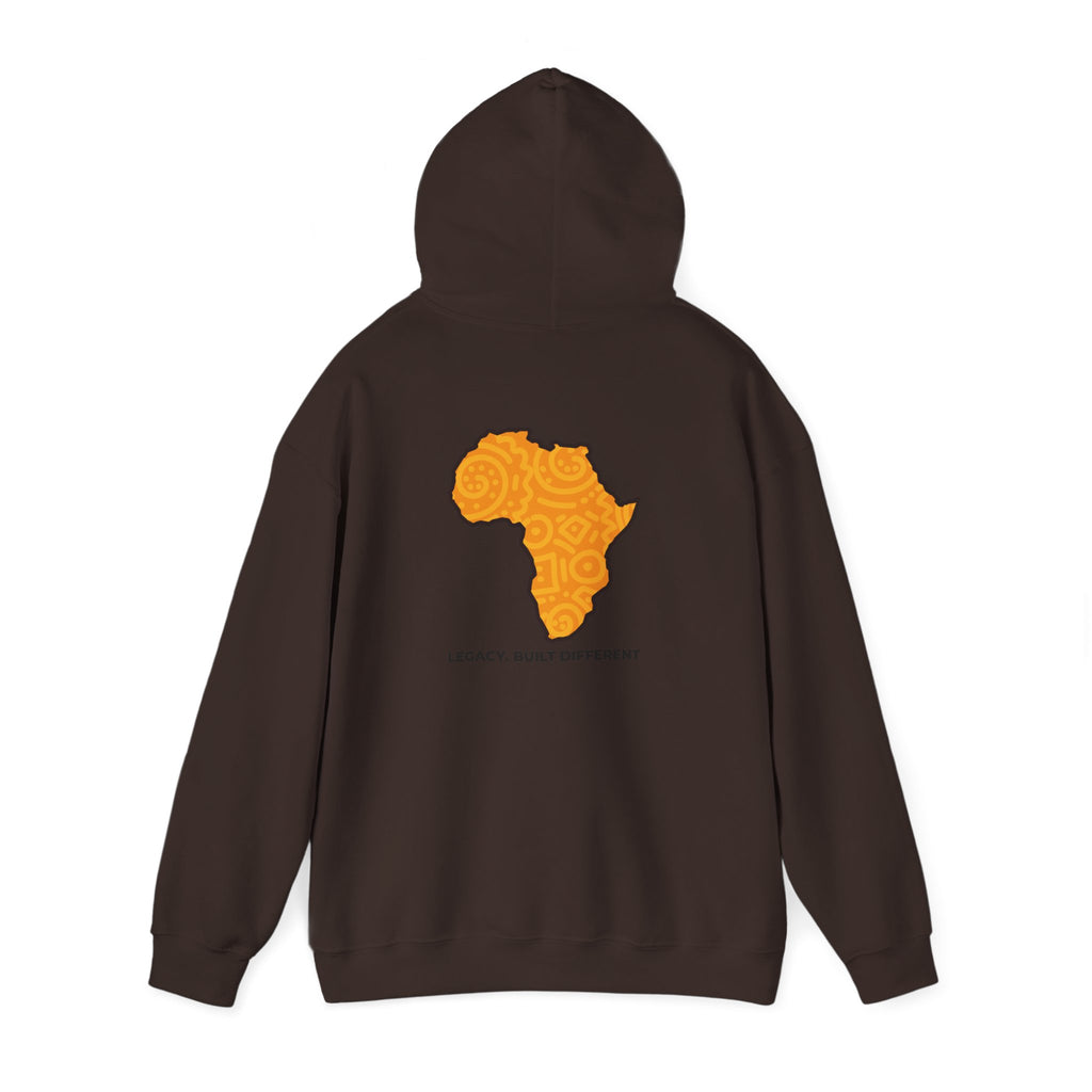 Africa Map Hoodie — "Legacy. Built Different." Printed Pullover