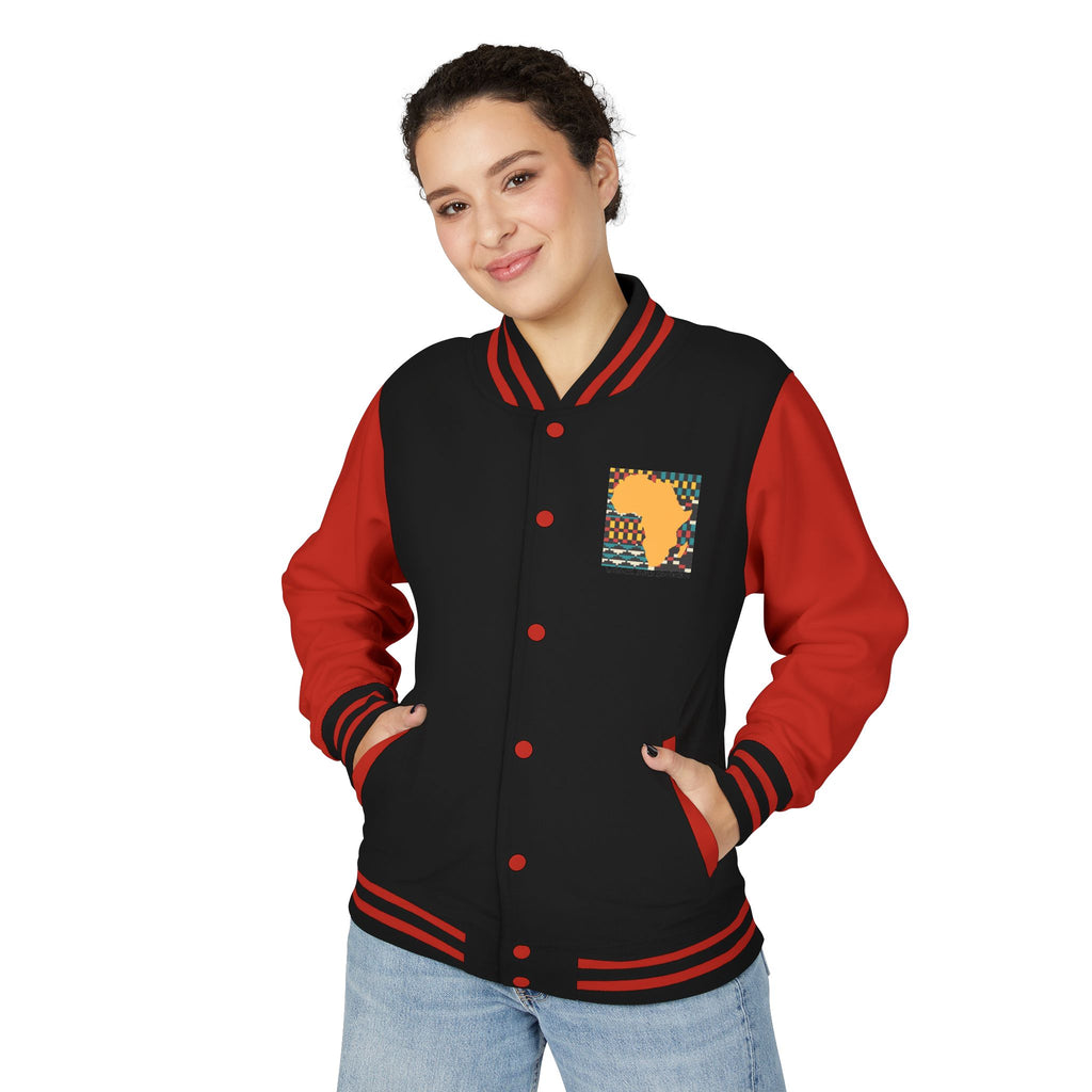 Letterman Jacket - Africa Map Kente Pattern "Legacy Built Different"