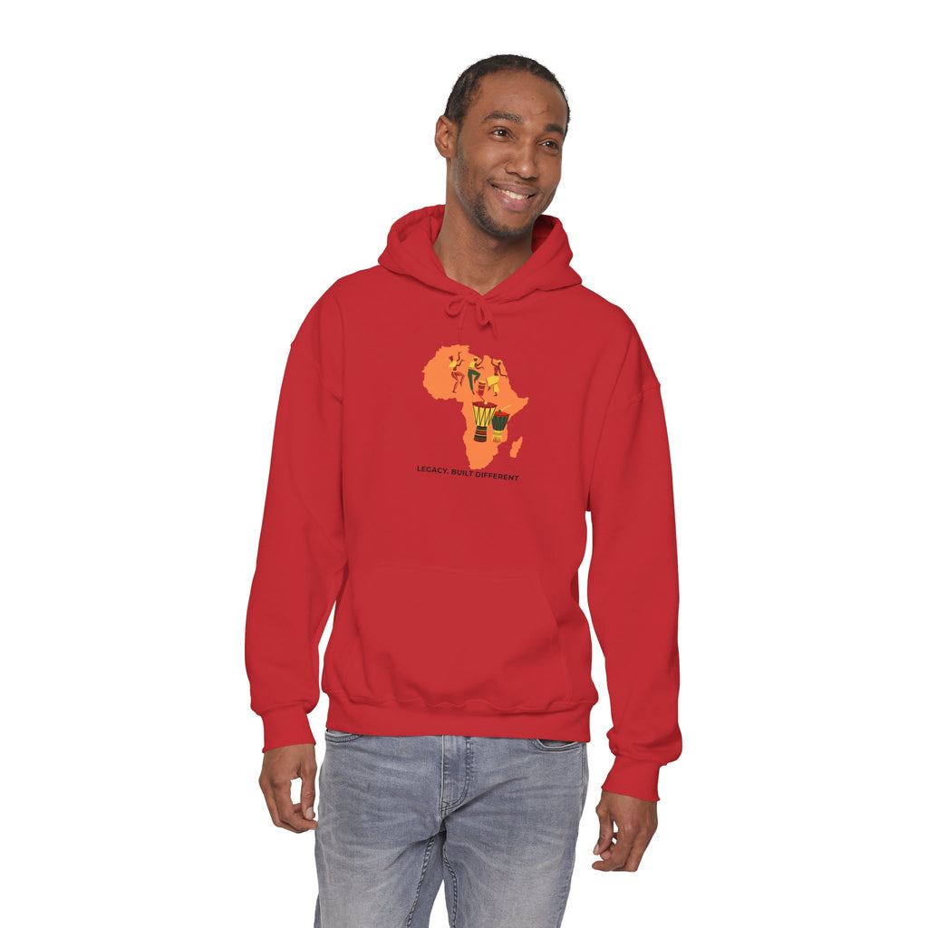 Africa Map Hoodie - 'Legacy. Built Different.' Afrocentric Graphic Pullover