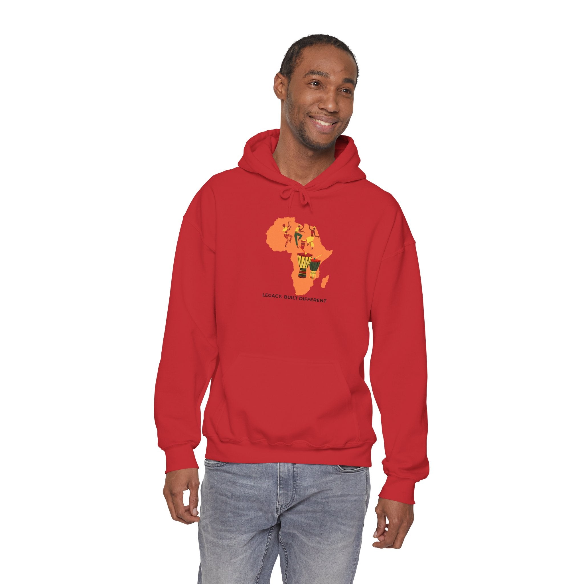 Africa Map Hoodie - 'Legacy. Built Different.' Afrocentric Graphic Pullover