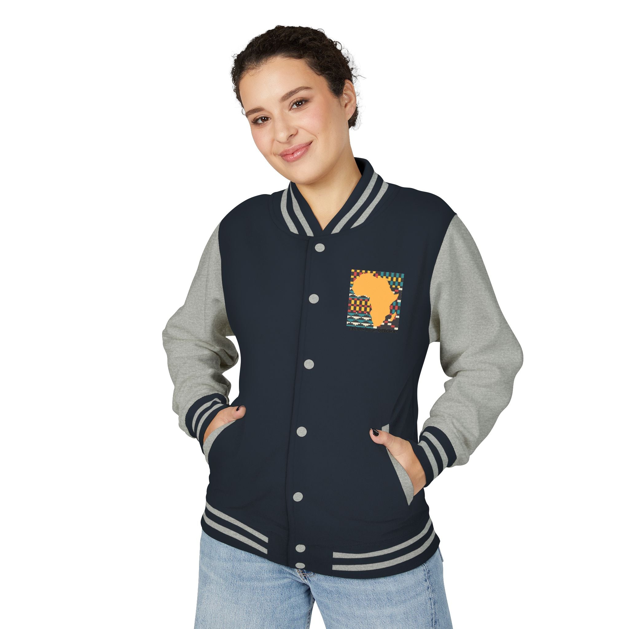 Letterman Jacket - Africa Map Kente Pattern "Legacy Built Different"