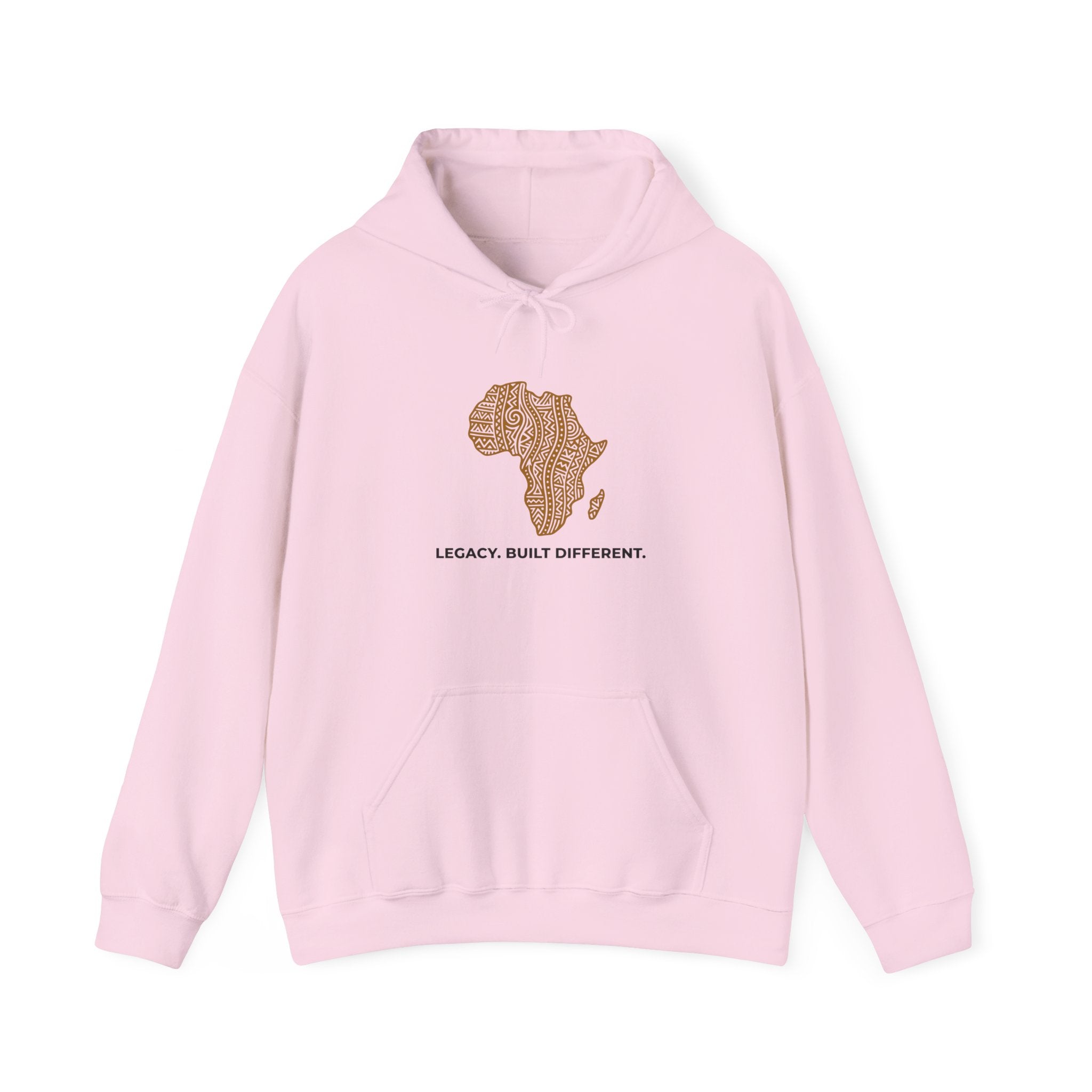 Africa Map Hoodie — 'Legacy. Built Different.' Cultural Pattern Pullover